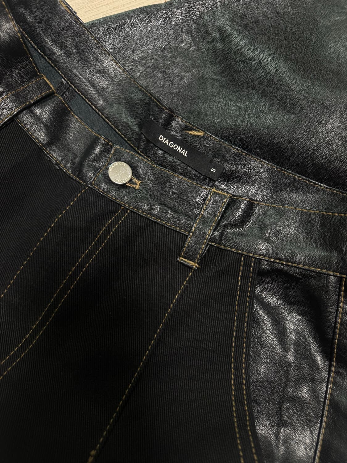 다이애그널 와이드 믹스 팬츠 상품이미지4