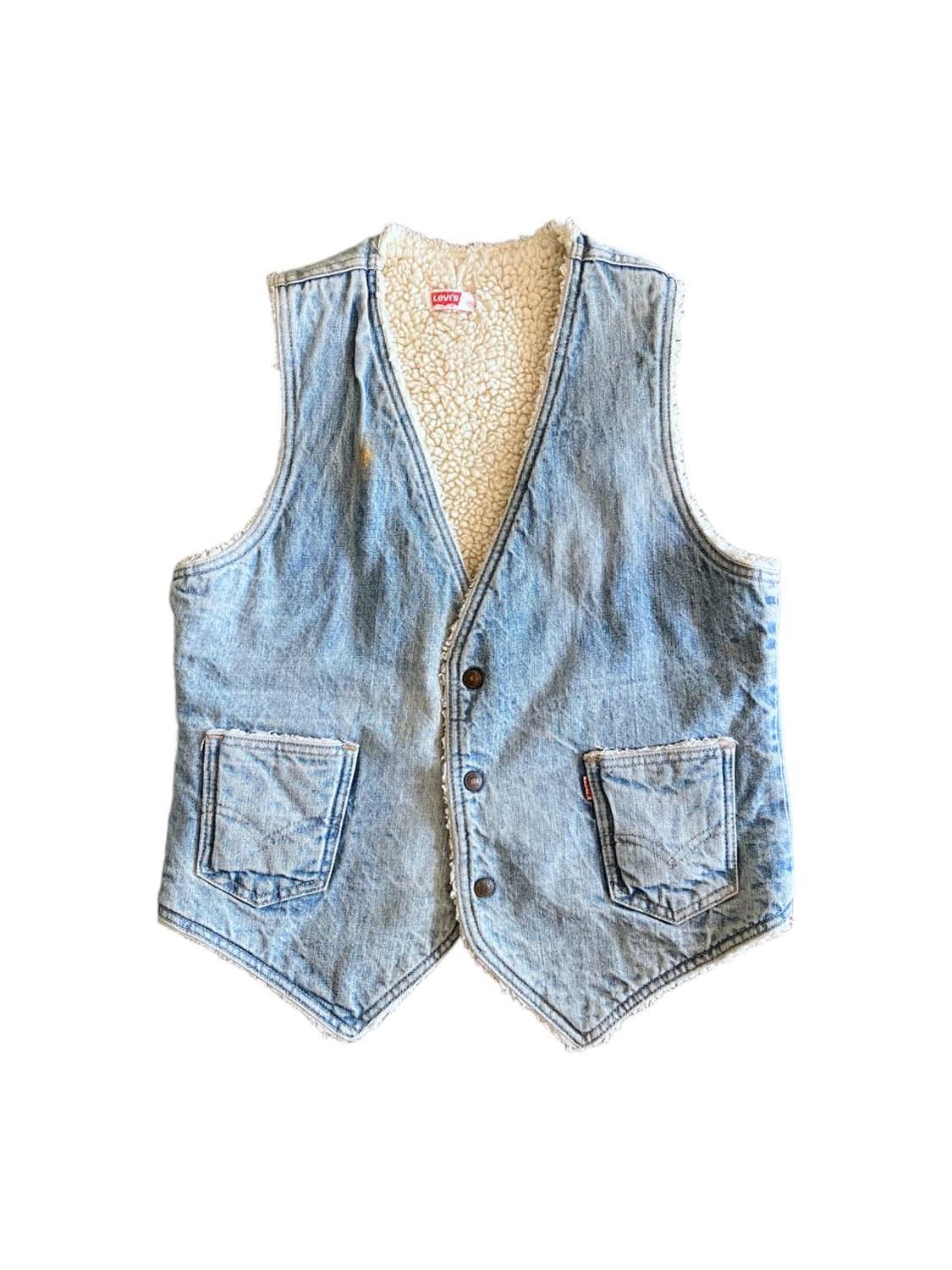 80s levis orange tab sherpa denim vest 상품이미지1
