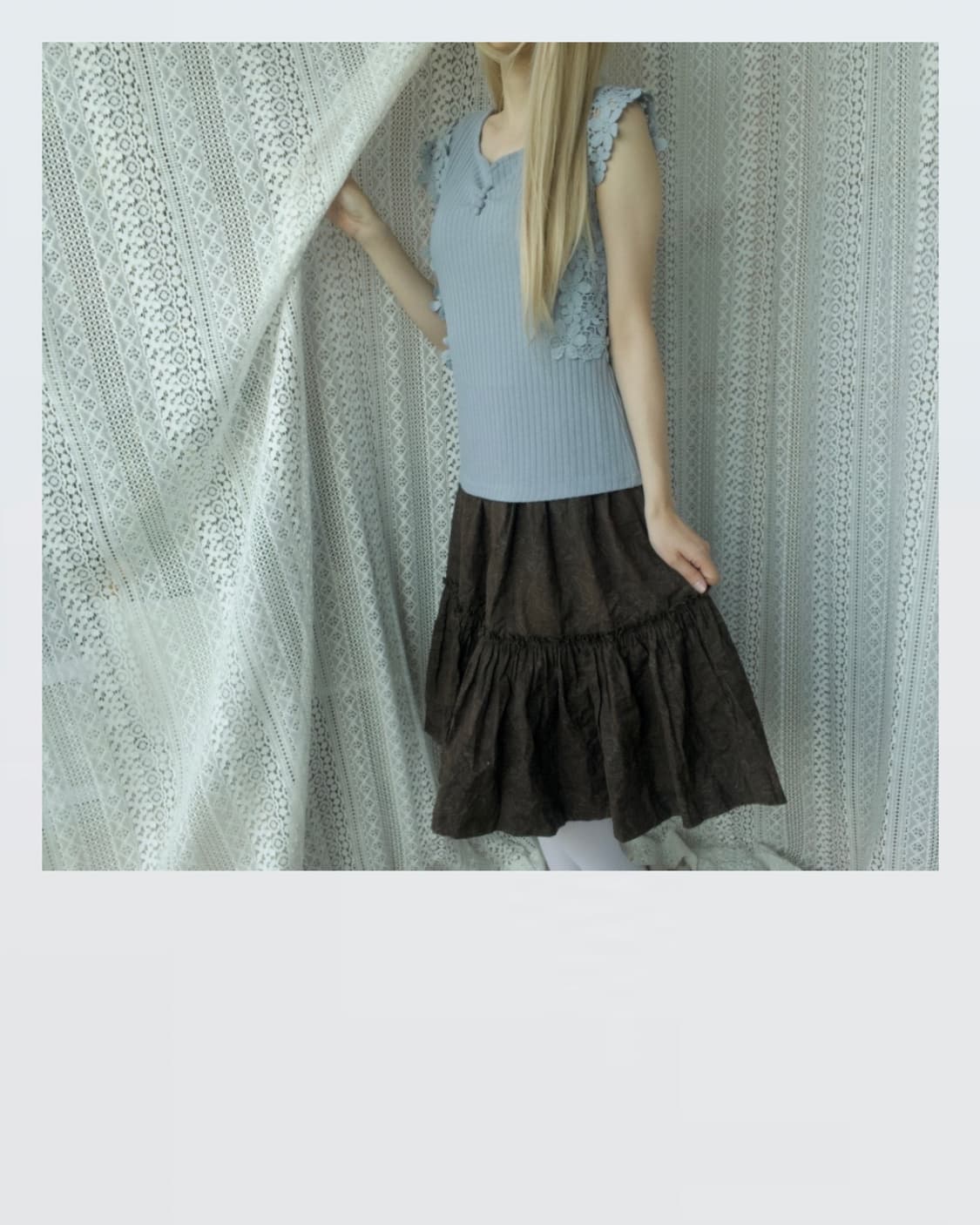 Brown Paisley Tiered Skirt 브라운 페이즈리 스커트 상품이미지2