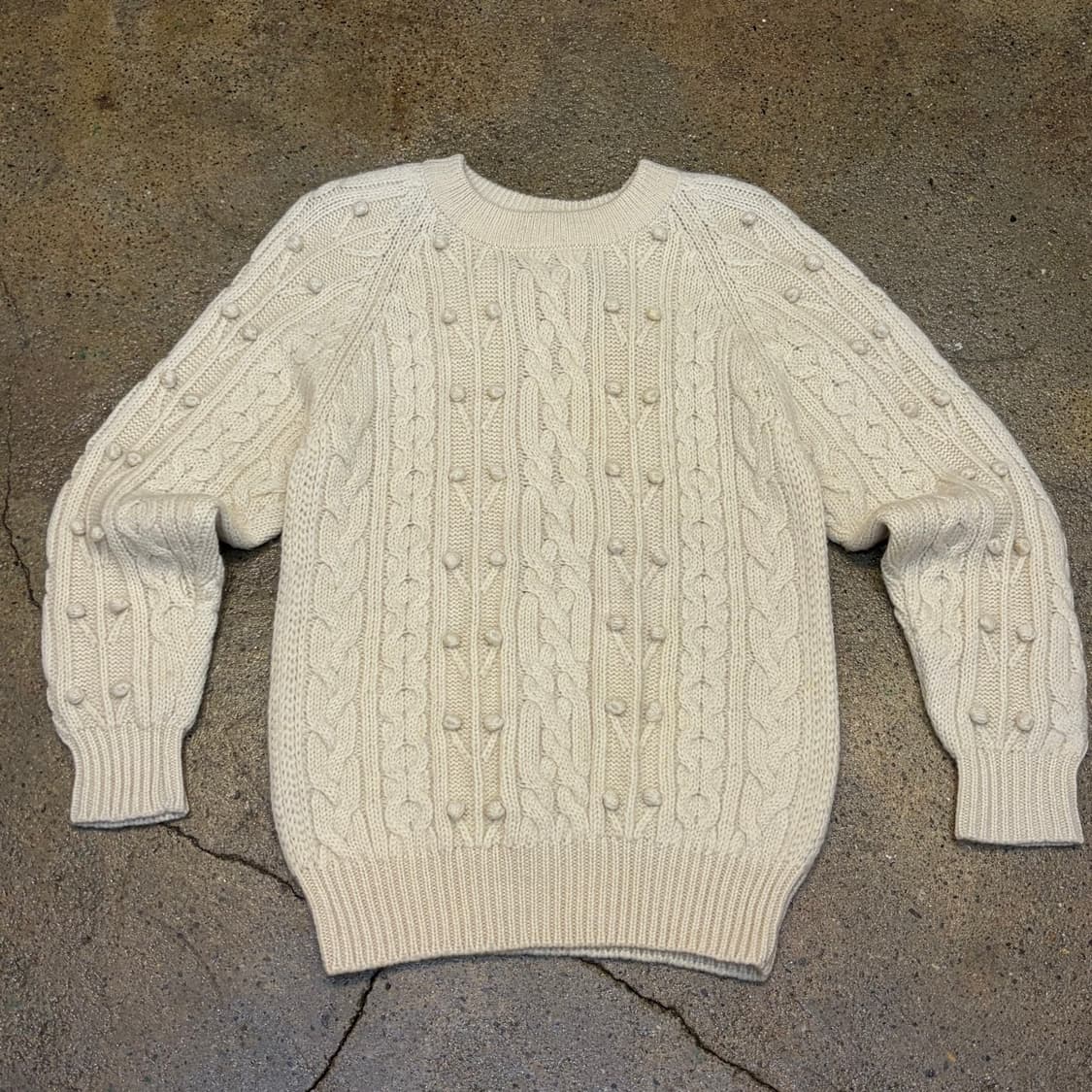 90s USA 빈티지 피셔맨 니트 방울 헤비코튼 니트  상품이미지1