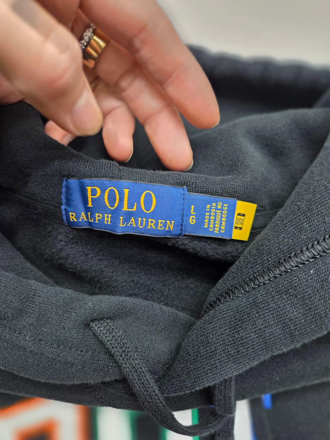 폴로 멀티자수 기모 후드 상품이미지3