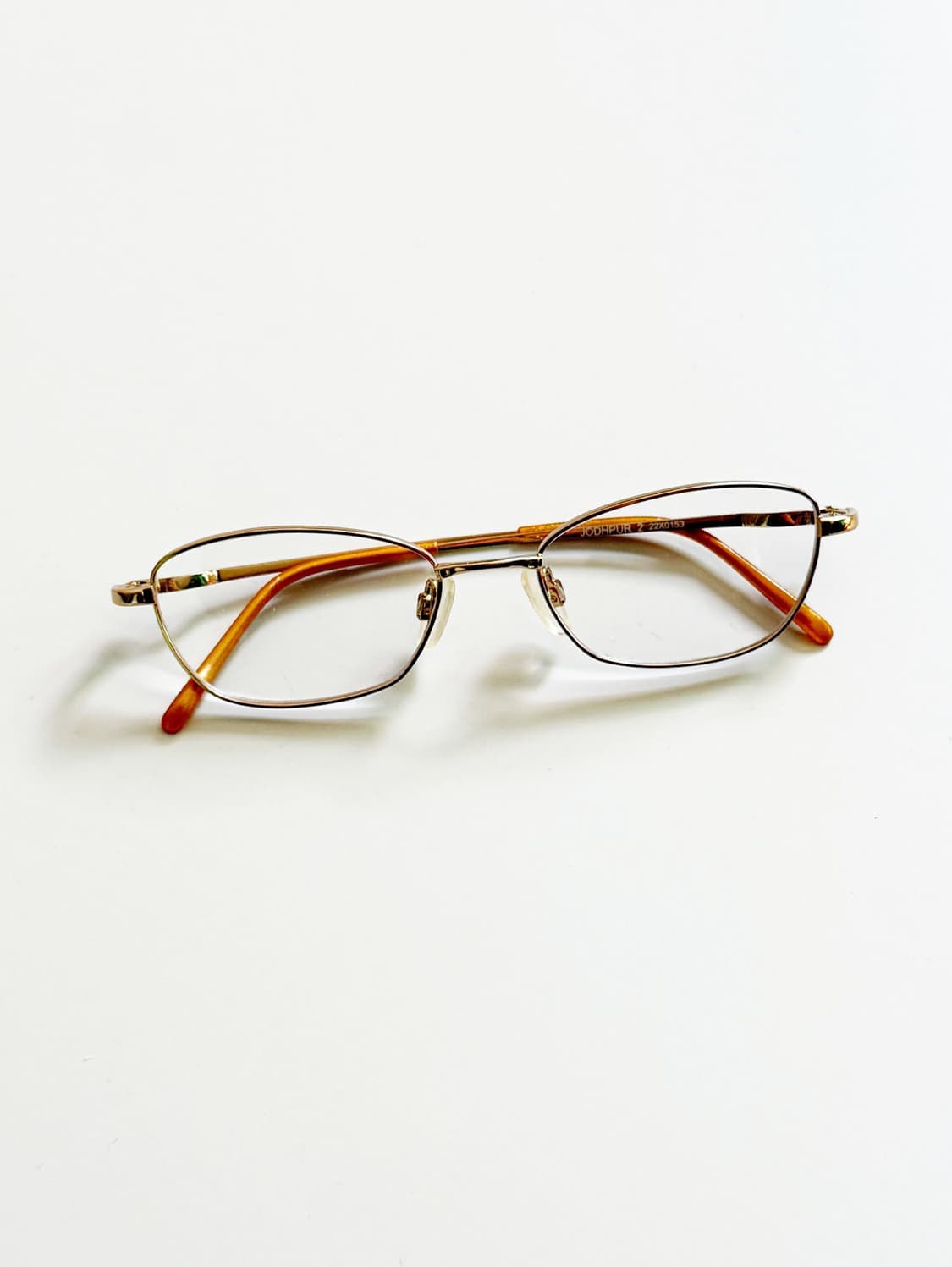 90s JODPHUR 골드 메탈 슬림 스퀘어 빈티지 안경 상품이미지1