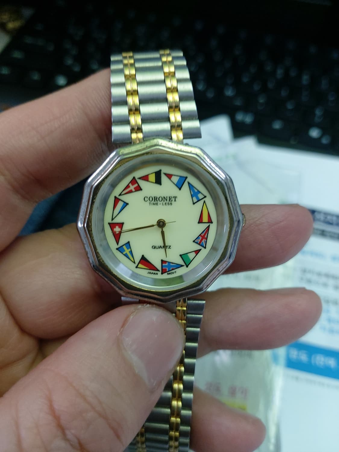 코로네트 국기 콤비 시계 상품이미지1