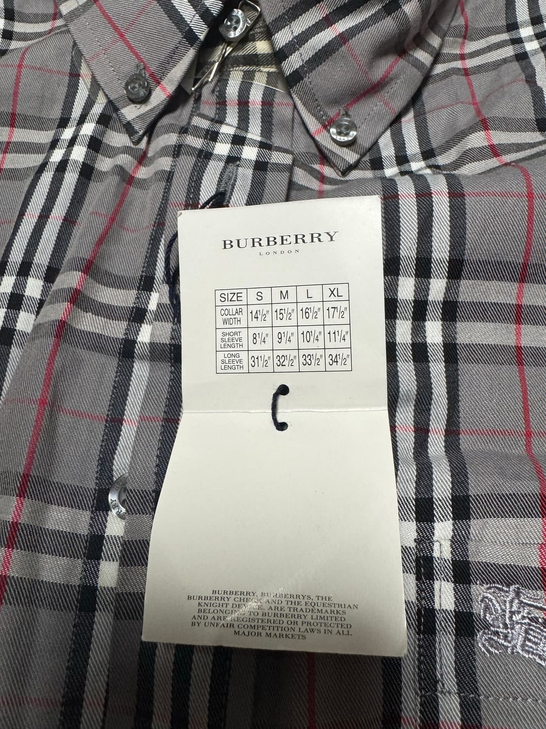 (XL) 버버리 체크 긴팔 셔츠 그레이 상품이미지5