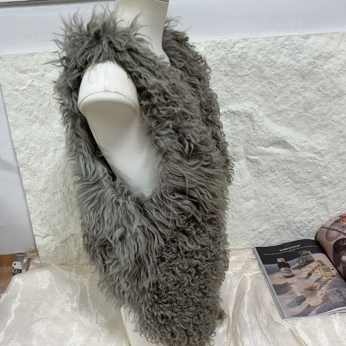 빈티지 Michela mii 그레이 양털 토스카나 양가죽 조끼 베스트 상품이미지3