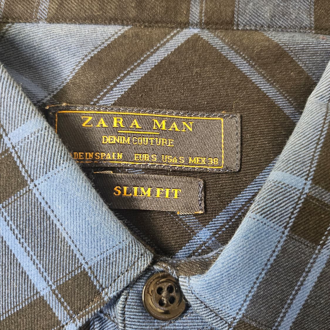 자라(ZARA) 타탄 체크셔츠 블루(자로랑) 상품이미지4