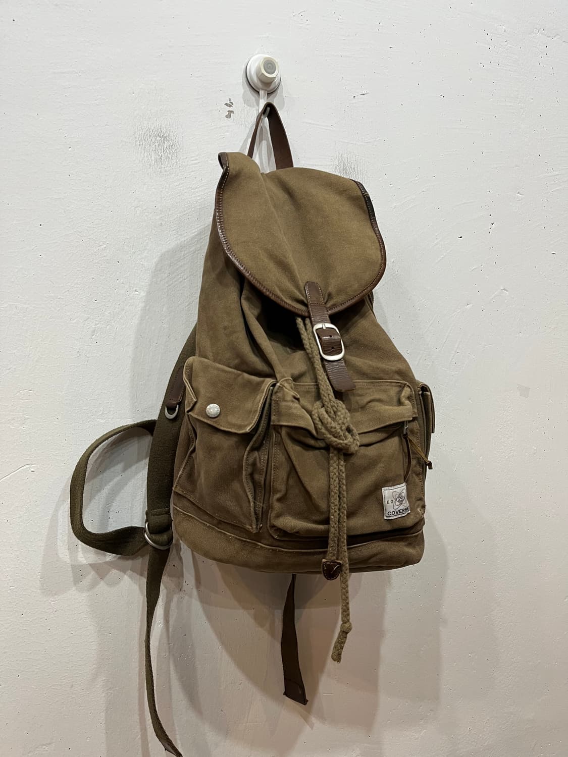 COVERNAT 빈티지 캔버스 백팩 상품이미지1
