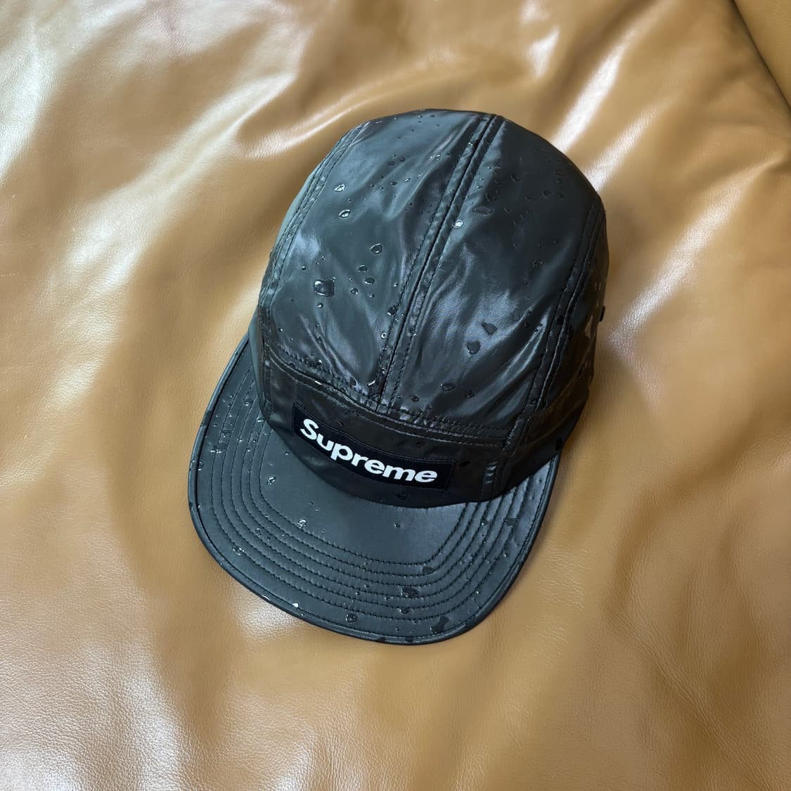 슈프림 캠프캡 모자 박스로고 스플래터 블랙 상품이미지5