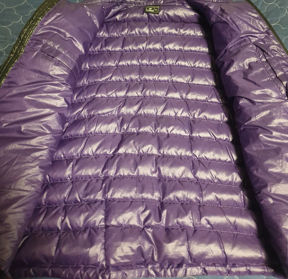 (빈티지) 험멜 올드스쿨 자수로고 구스다운 곱창 유광패딩 블랙 (XL) 상품이미지3