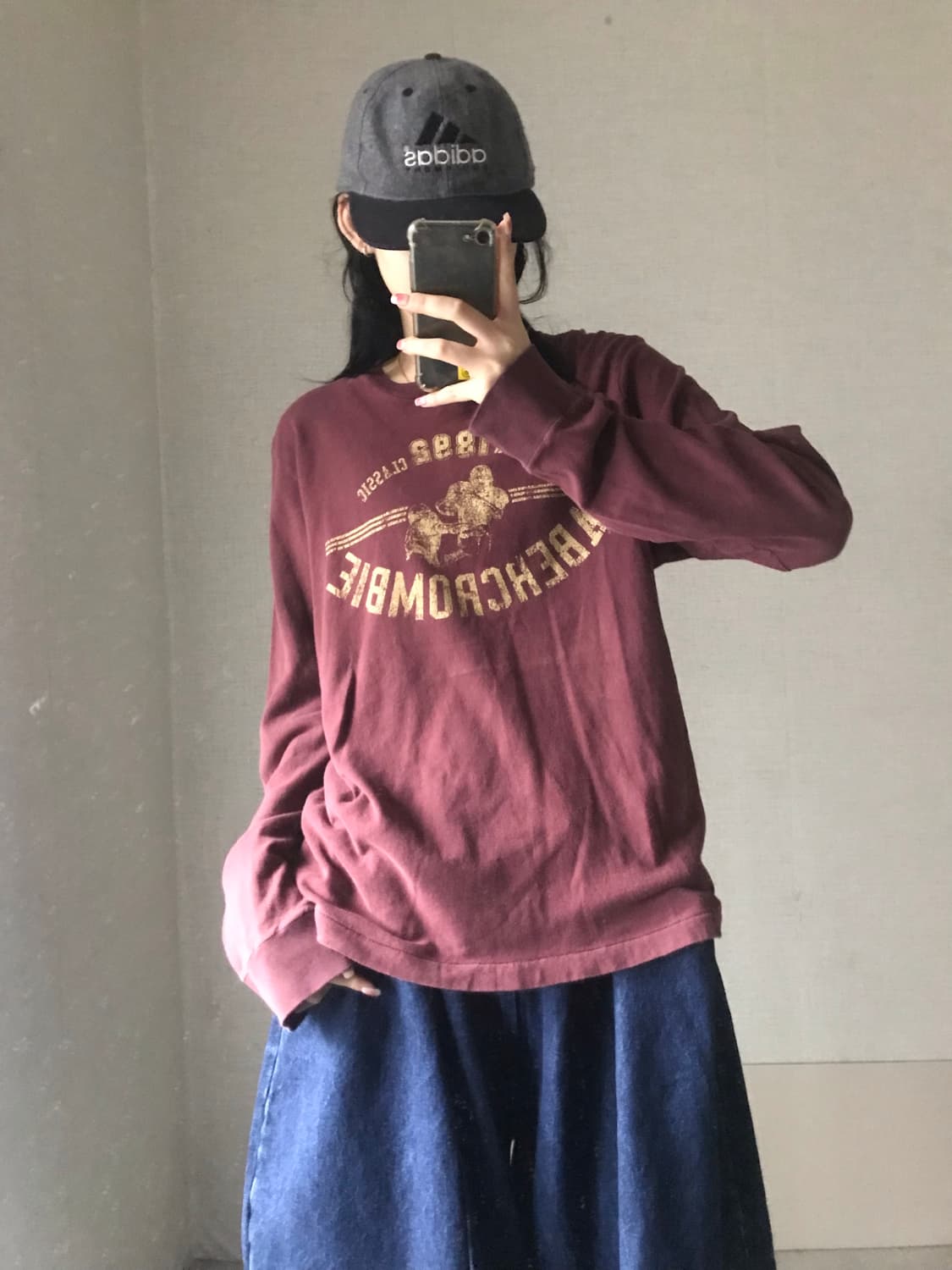 아베크롬비 버건디 롱슬리브 상품이미지4