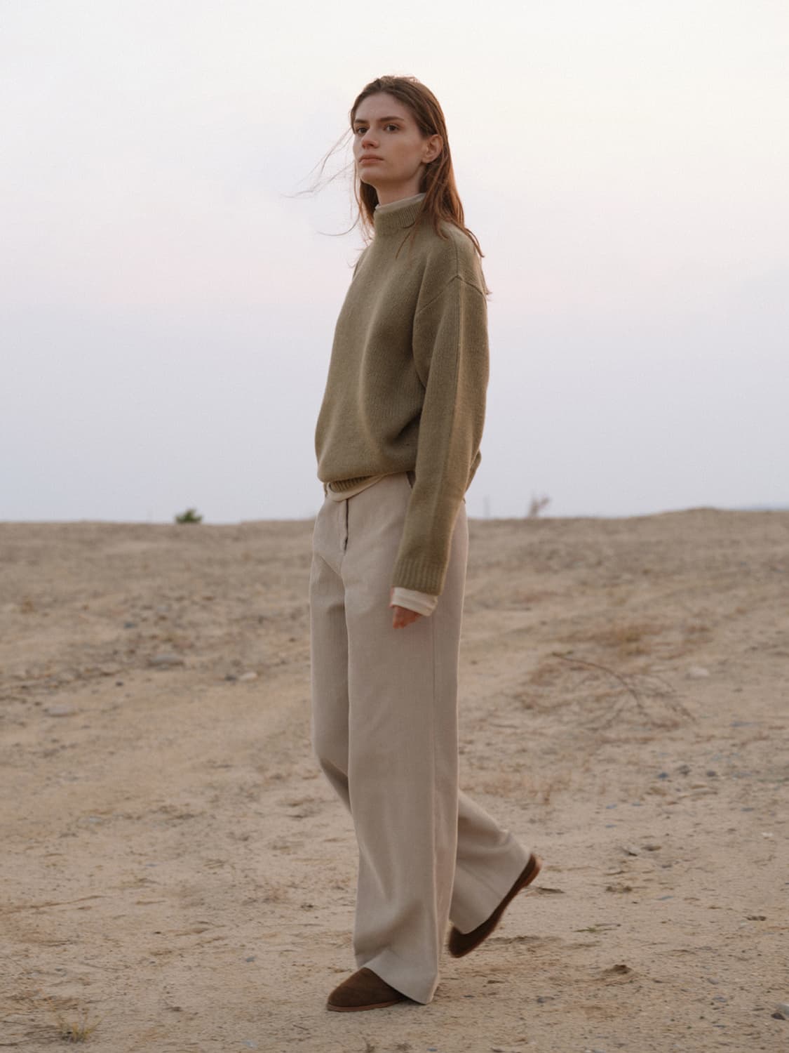 모이아 버튼 비조 코듀로이 팬츠 미스트라임 상품이미지1