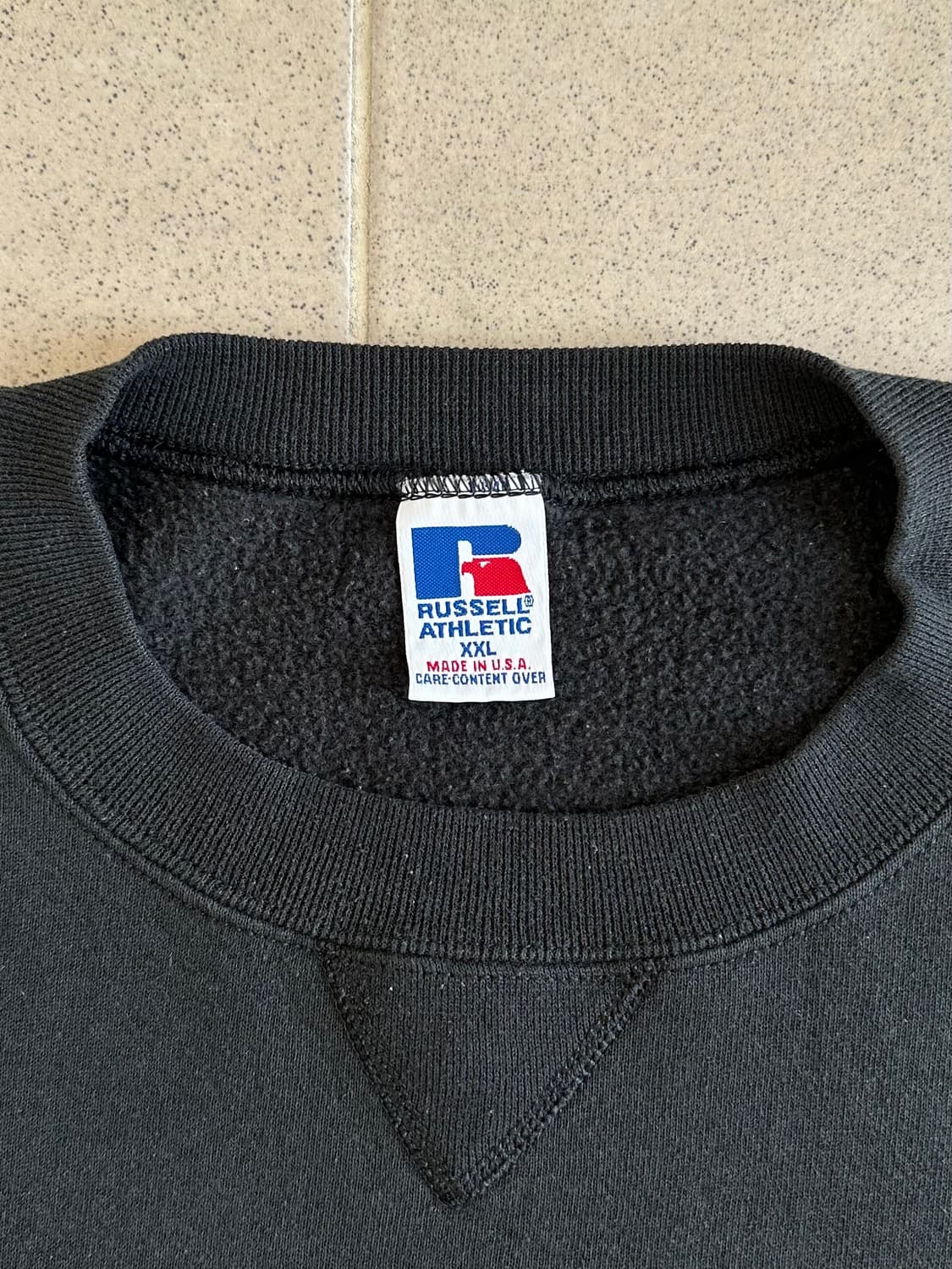 90s 빈티지 러셀 스웻셔츠 블랙 XXL USA 상품이미지6