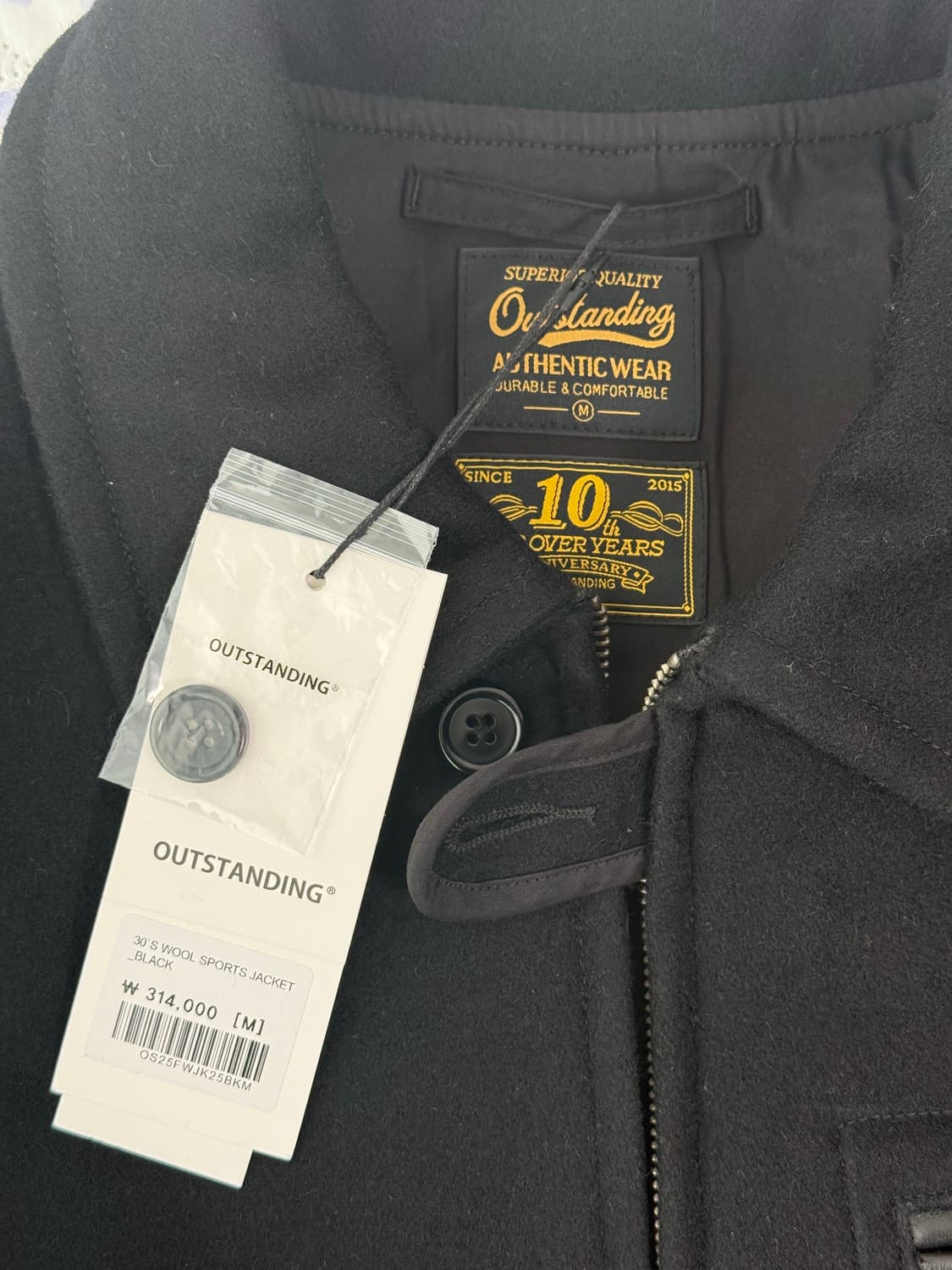 아웃스탠딩 30S WOOL SPORTS JACKET_BLACK 상품이미지3