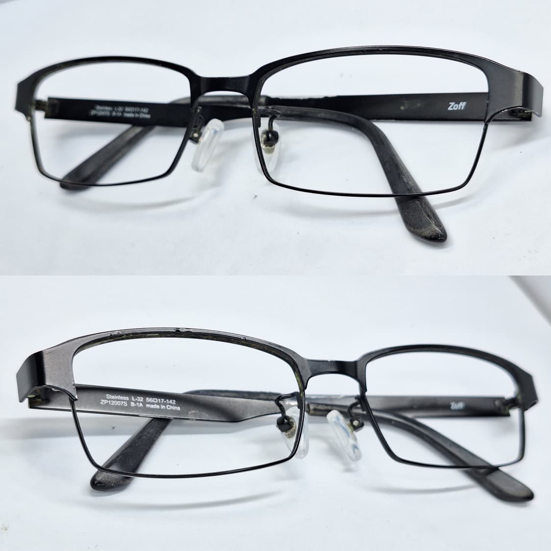 Joff 조프 ZP12007S 블랙 스퀘어 경량 안경테 안경/일본 수입  상품이미지5