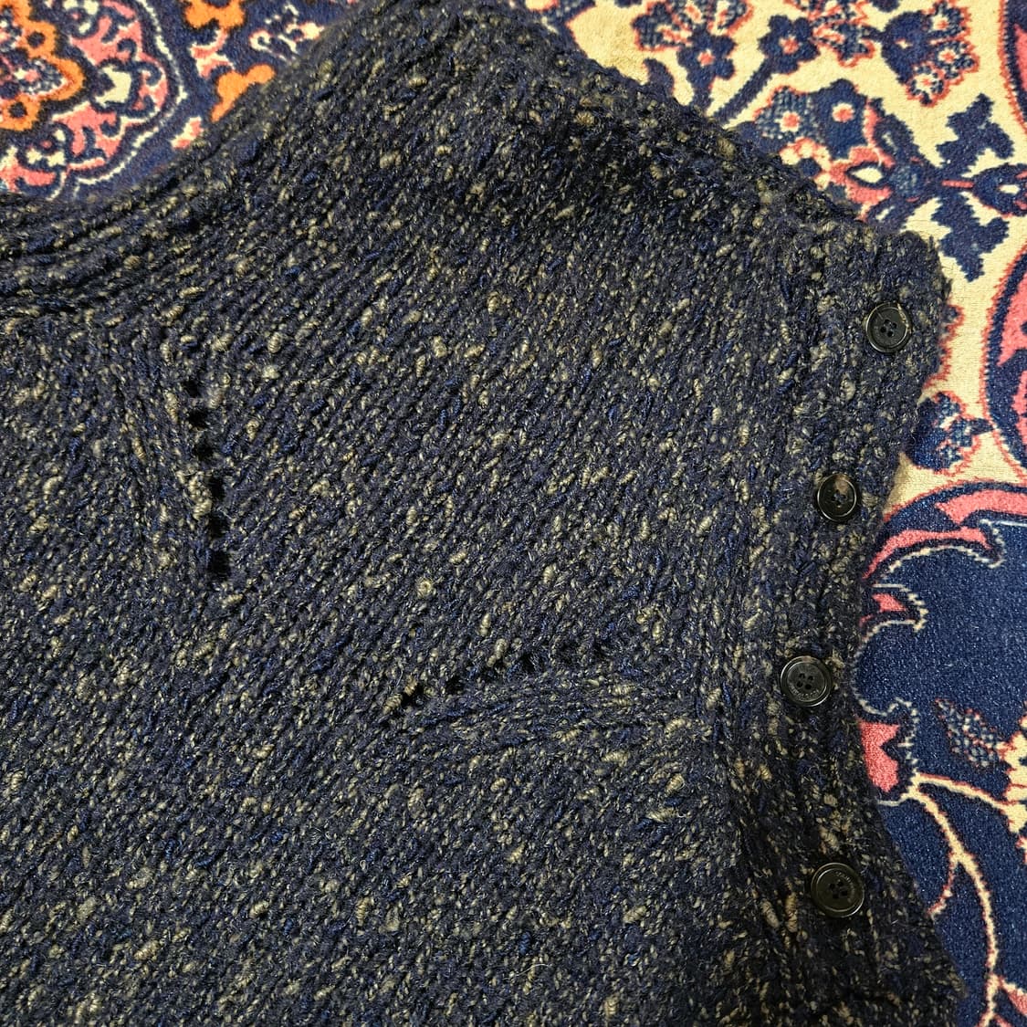 솔리드옴므(SOLID) 하이넥 버튼 스웨터 니트 48size 상품이미지3