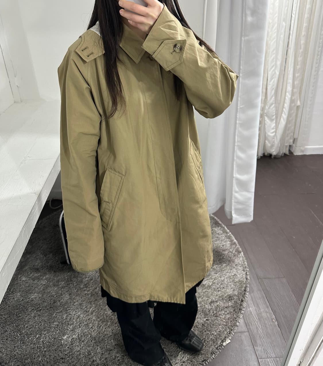 beams plus hood beige coat 상품이미지8