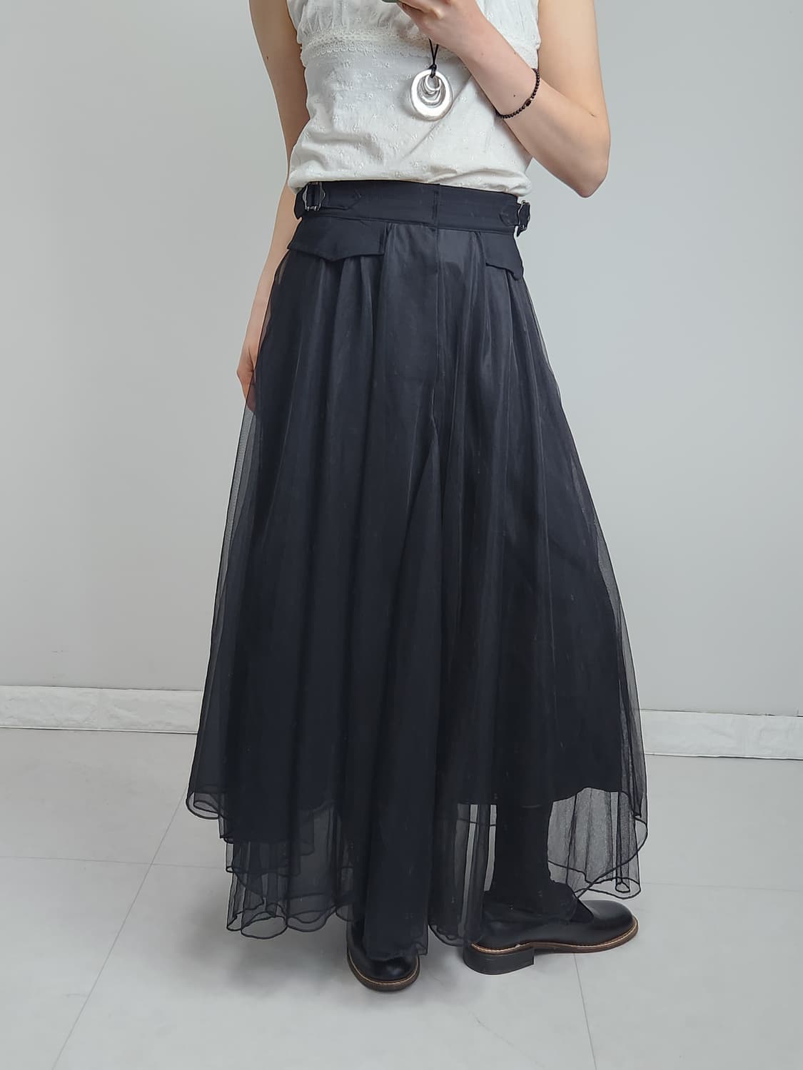 버클 샤 롱 스커트 상품이미지2