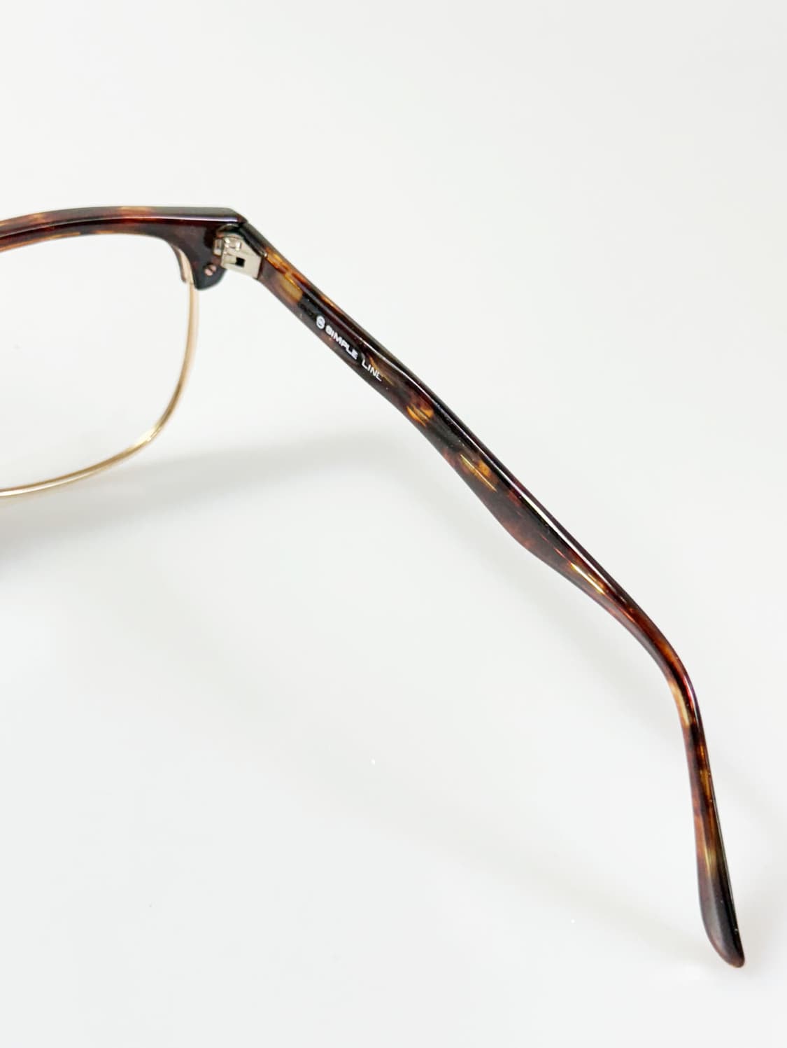 90s SIMPLE LINE 브라운톤 하금테 스퀘어 빈티지 안경 상품이미지6