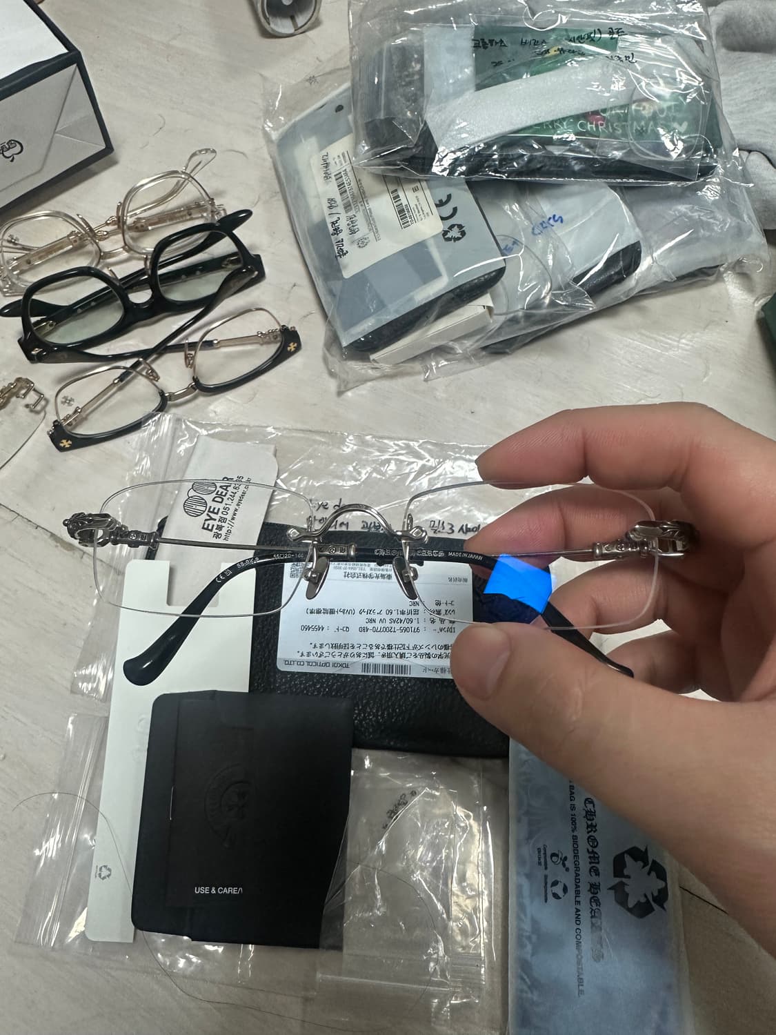 크롬하츠 샤이닝실버 필스3 무테 안경 상품이미지1