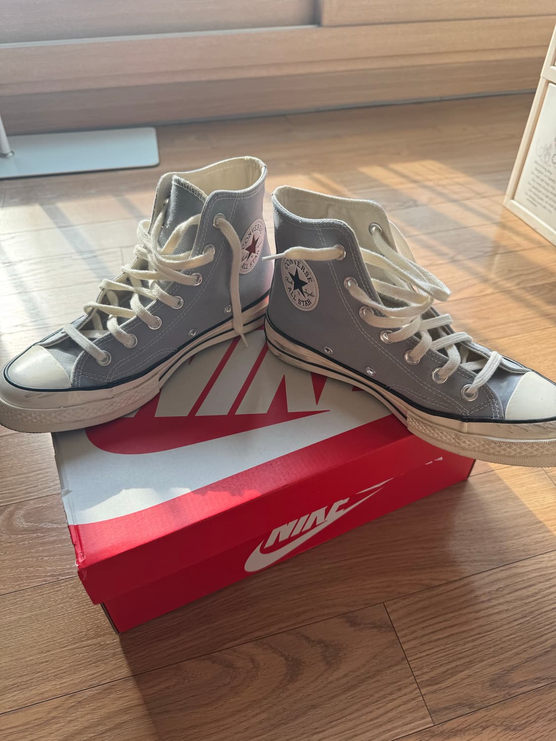 2번착용) 245 컨버스 척 70 하이 빈티지 캔버스 울프그레이 상품이미지1