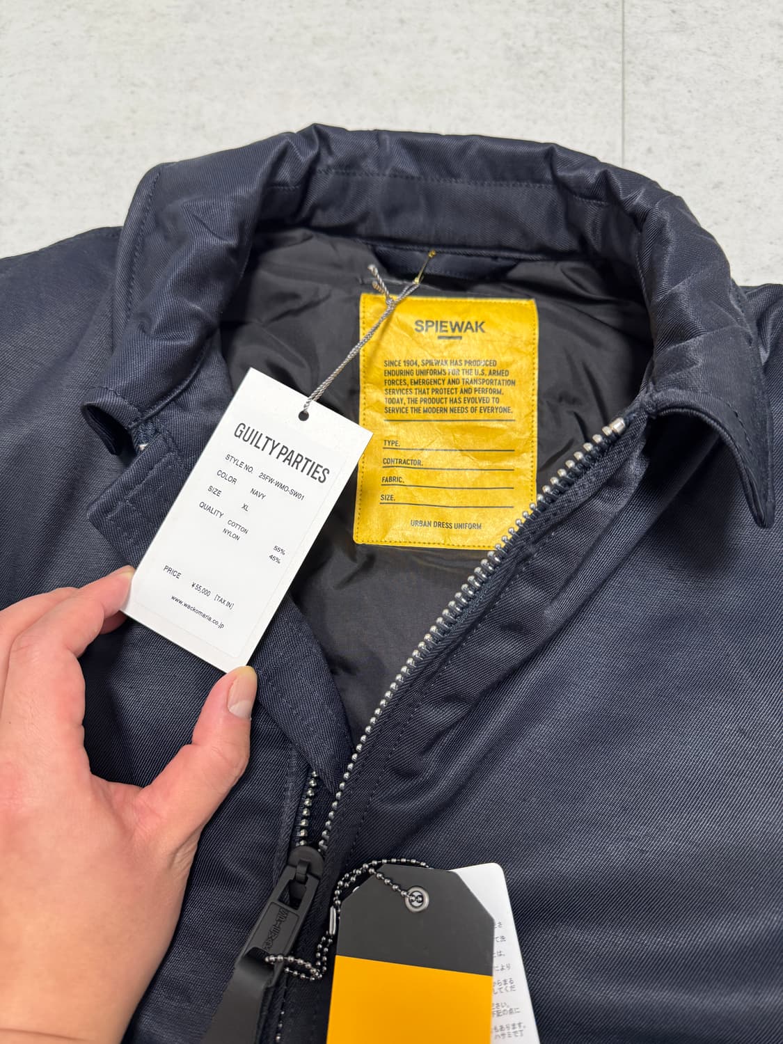 25FW 와코마리아 CWU-45 플라이트 자켓_네이비 XL 새상품 상품이미지3