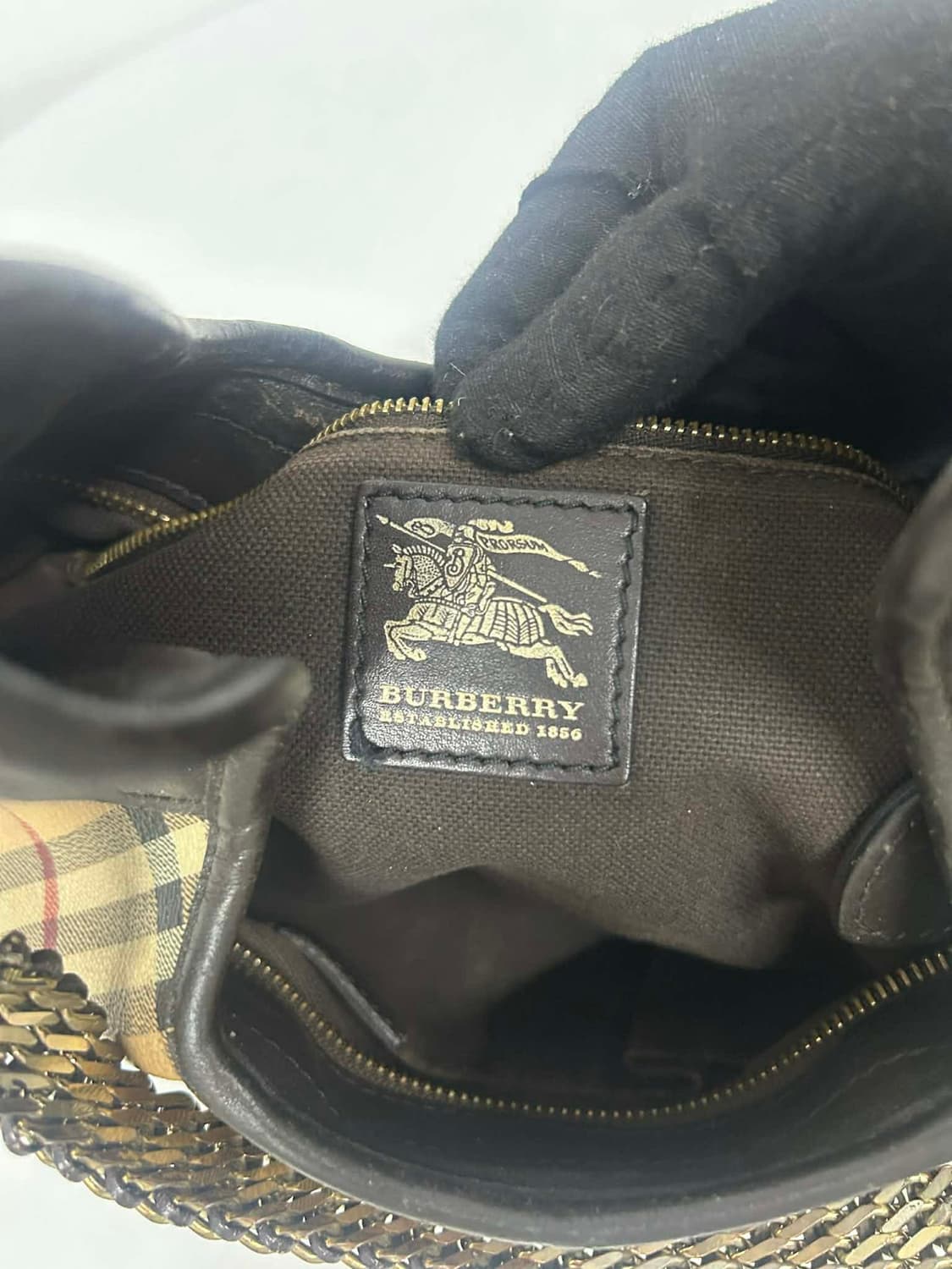 버버리 노바체크 레더 체인 호보 숄더백 토트백 상품이미지6