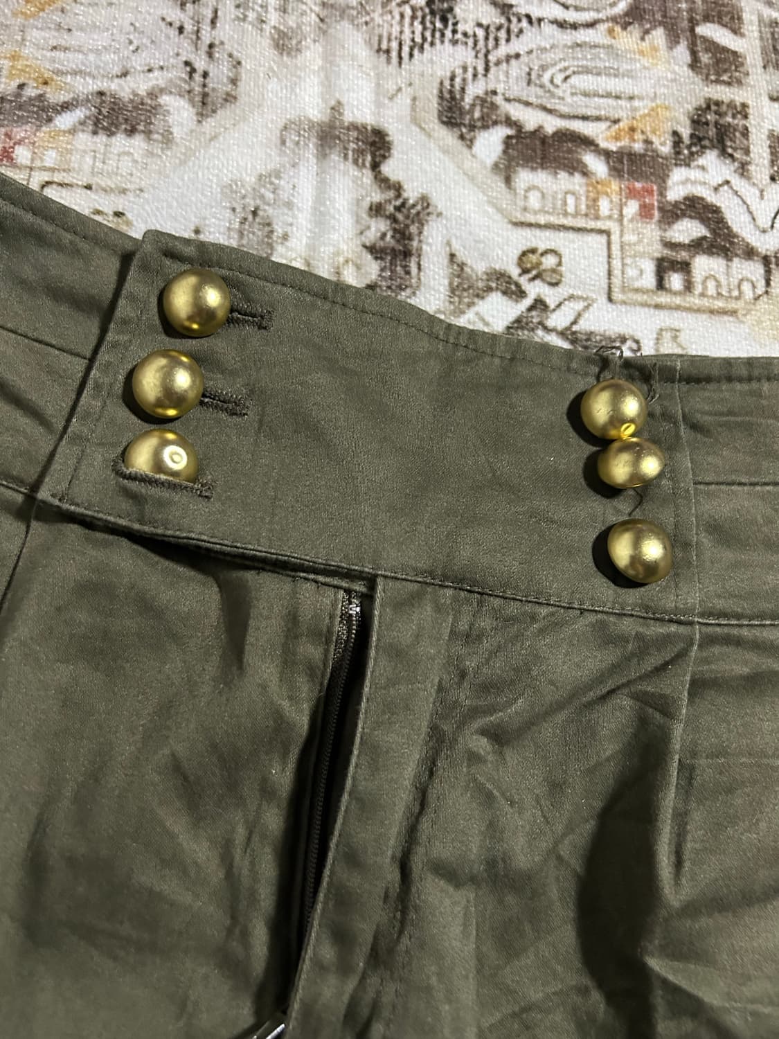 y2k triple button belt shorts  상품이미지4