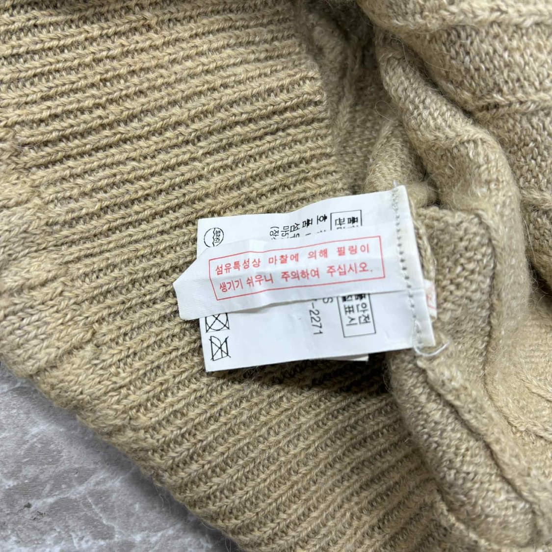 폴로 랄프로렌 핀터깔 베이지 걸즈 브이넥 울 니트(S) 상품이미지5