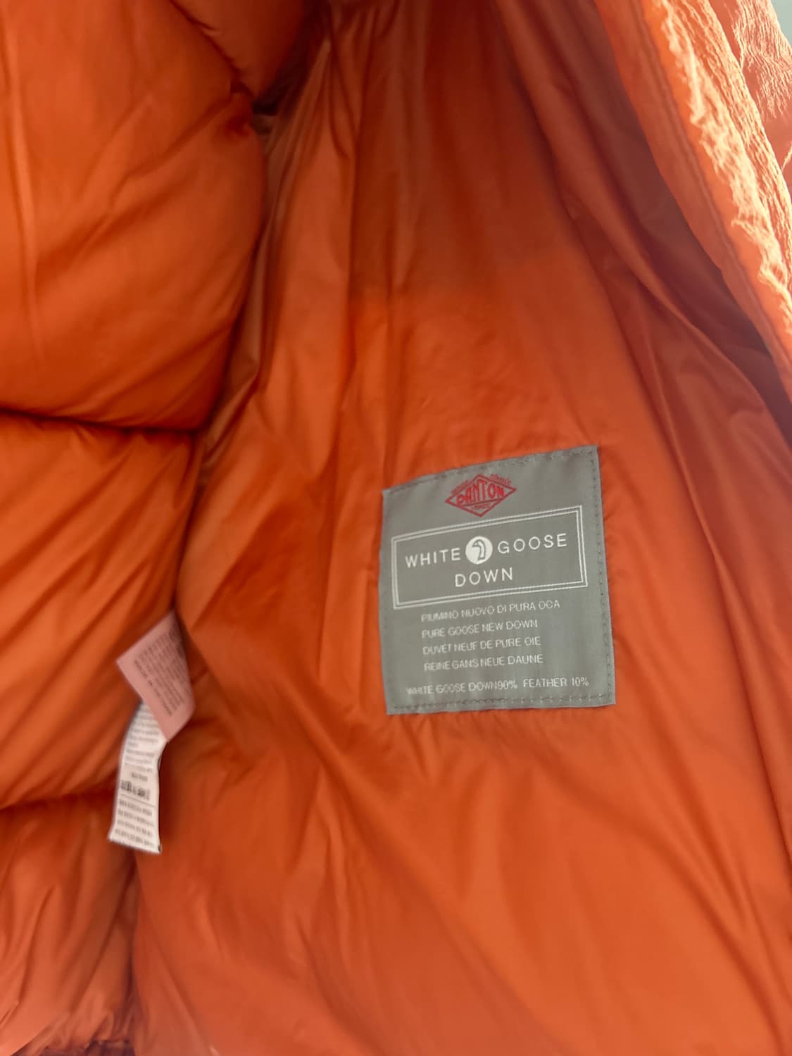 단톤 화이트구스 패딩 오렌지M 상품이미지3