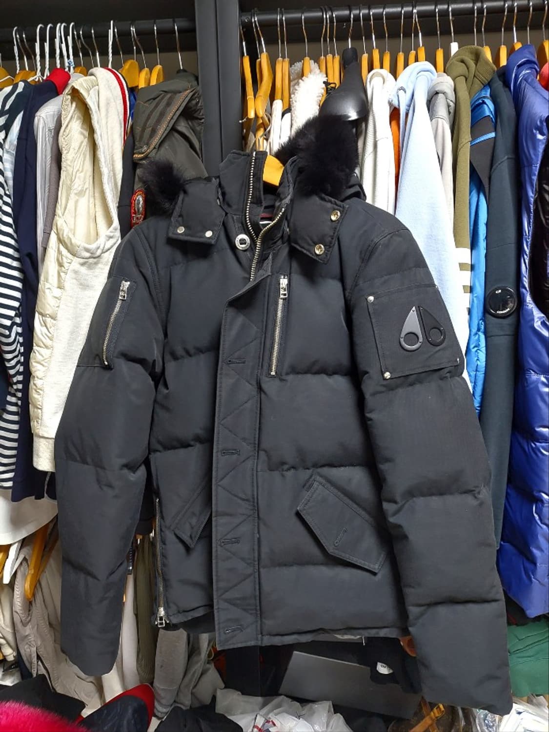 무스너클 쓰리쿼터 블랙 상태최상 패딩 m 상품이미지1