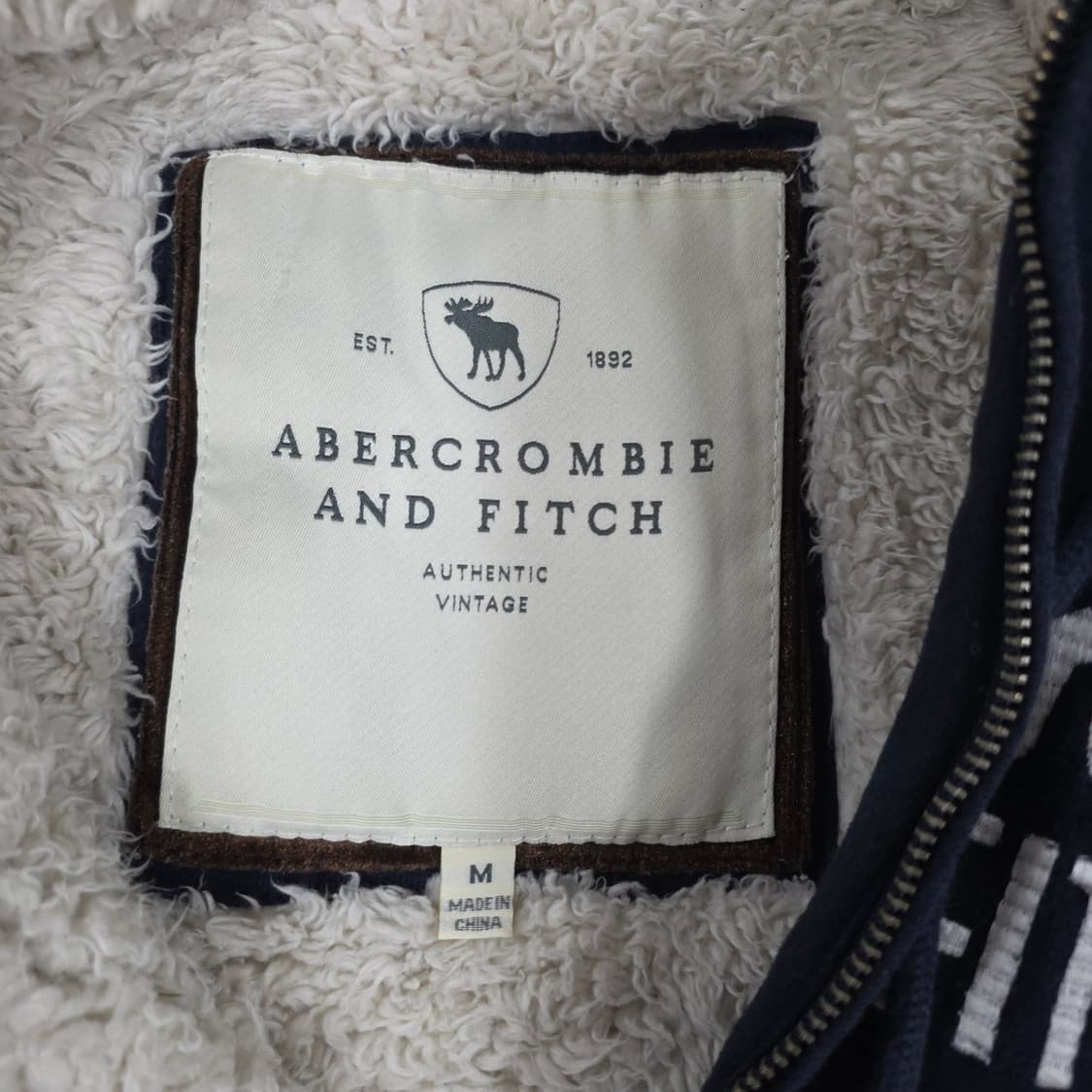 아베크롬비 딱붙 양털 후드집업 네이비 상품이미지5