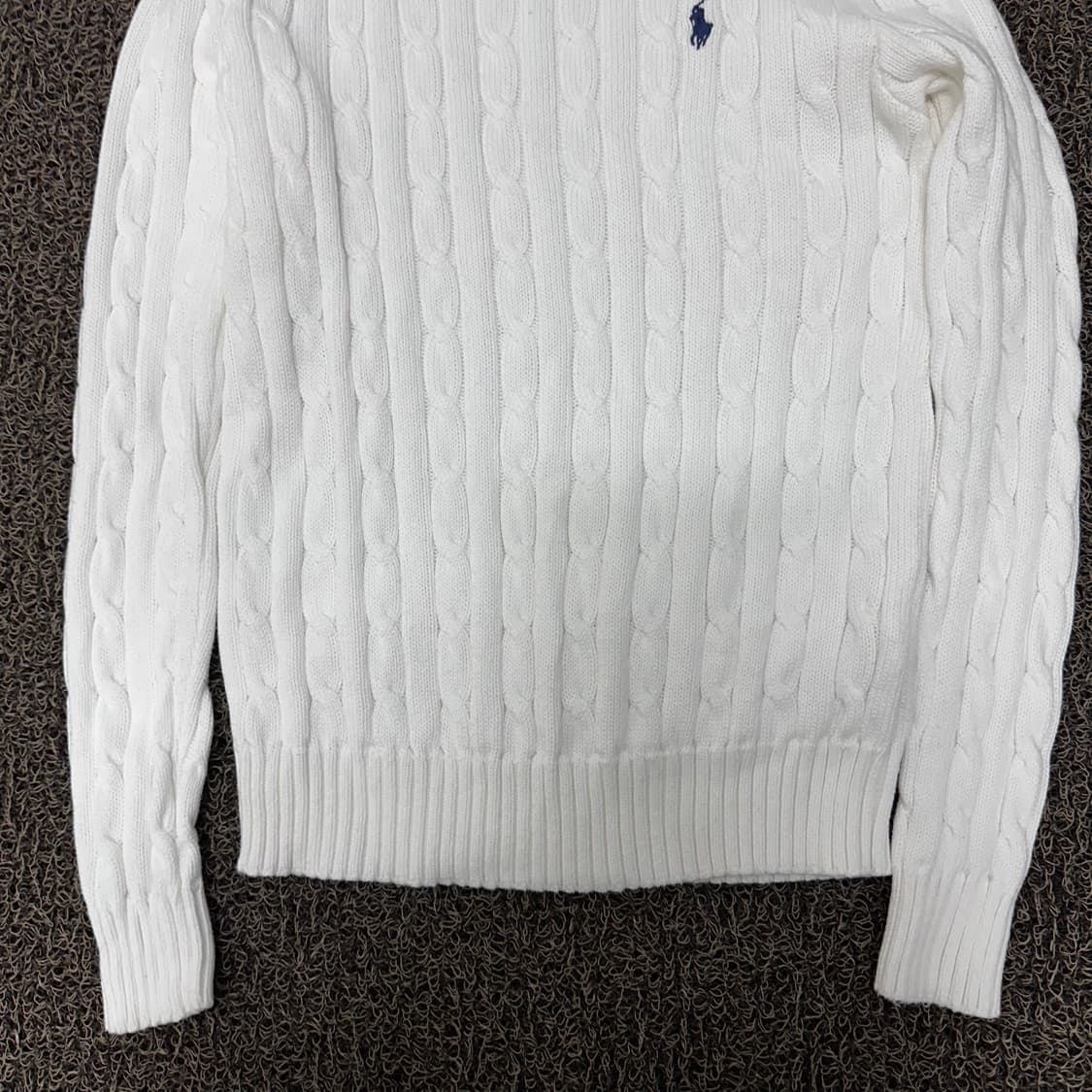 POLO 폴로 랄프로렌 여성 꽈배기 케이블 니트 화이트 S 상품이미지3