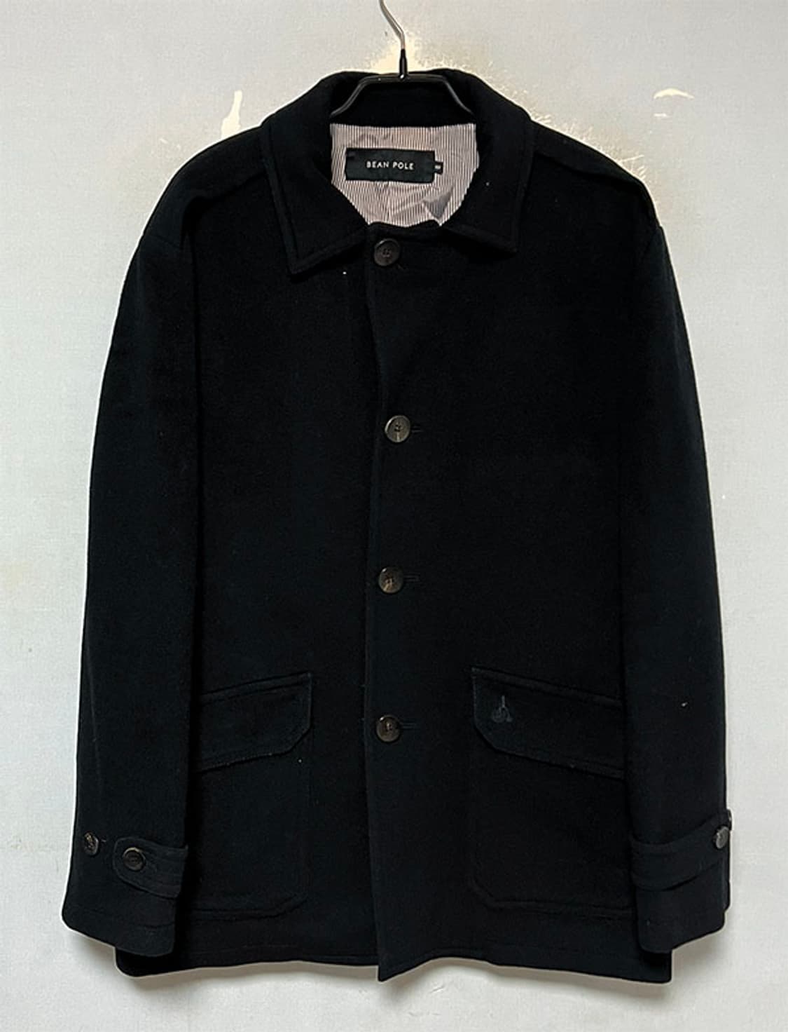 빈폴 남자 모직하프자켓 울 블랙 캐주얼 L 100 상품이미지1