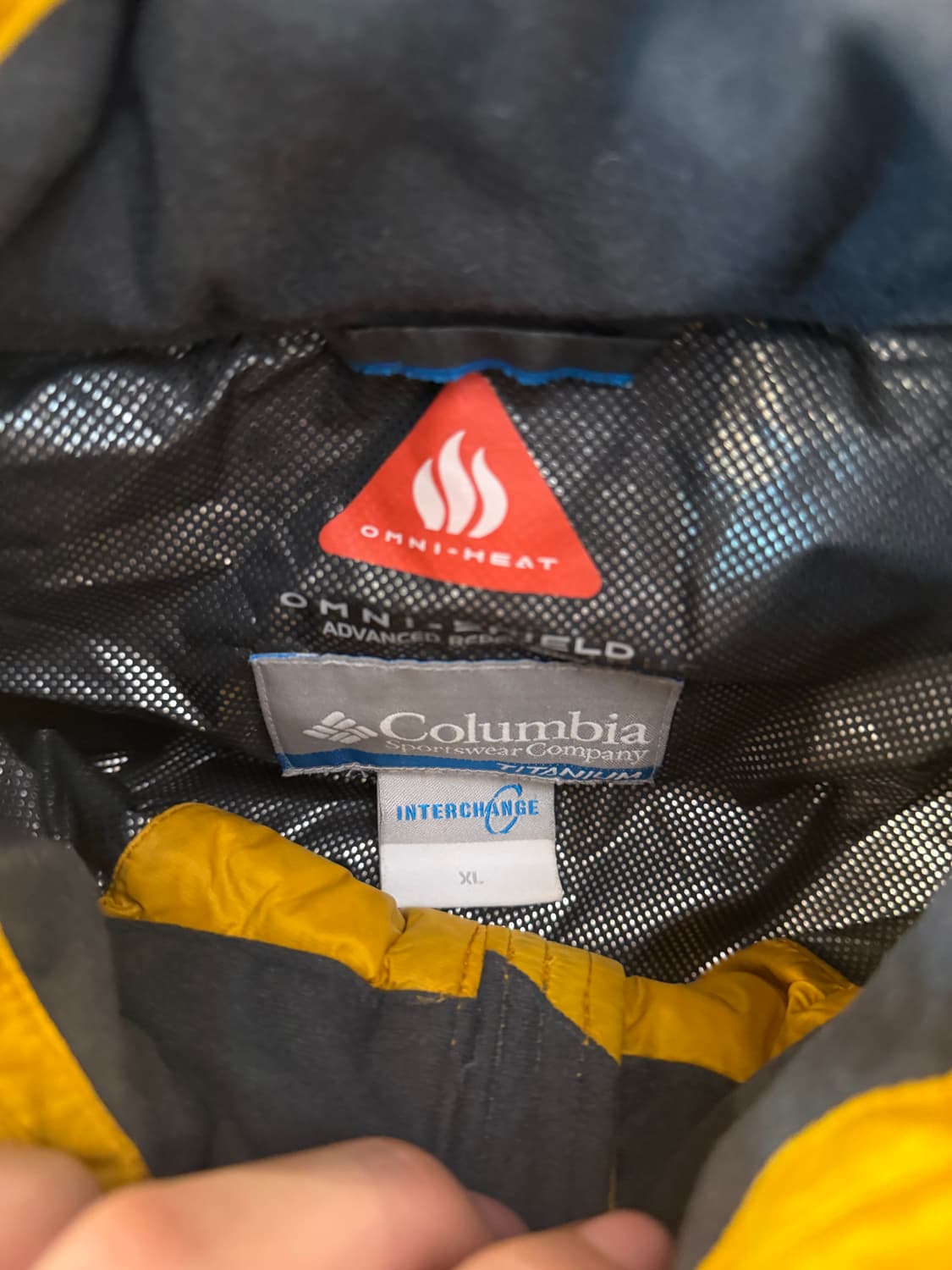 컬럼비아 센터로고 하이브리드 구스 경량패딩 플리스 옐로우 상품이미지5