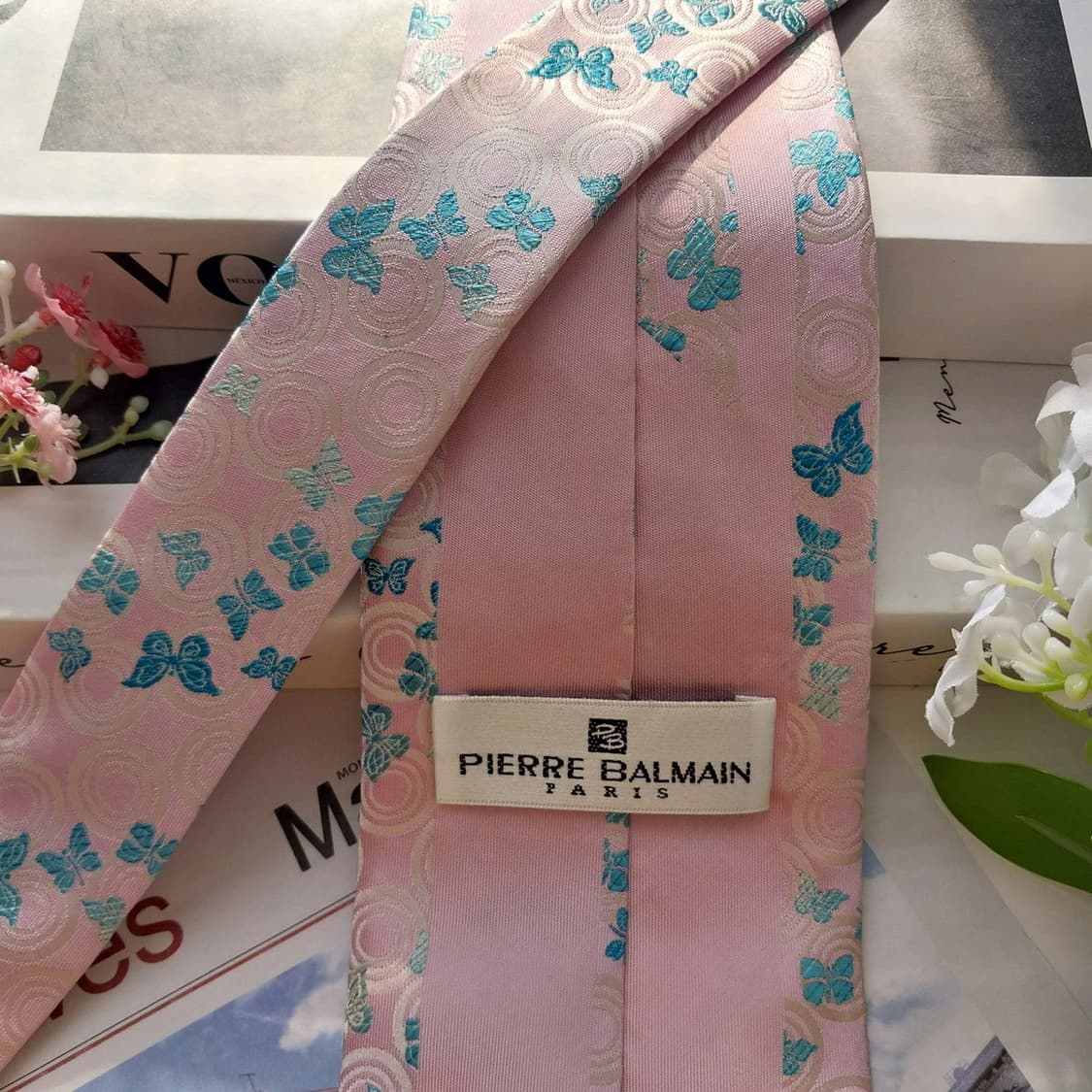 발망 실크 핑크 나비 자카드 넥타이 9.1cm A+등급 K2000
 상품이미지7