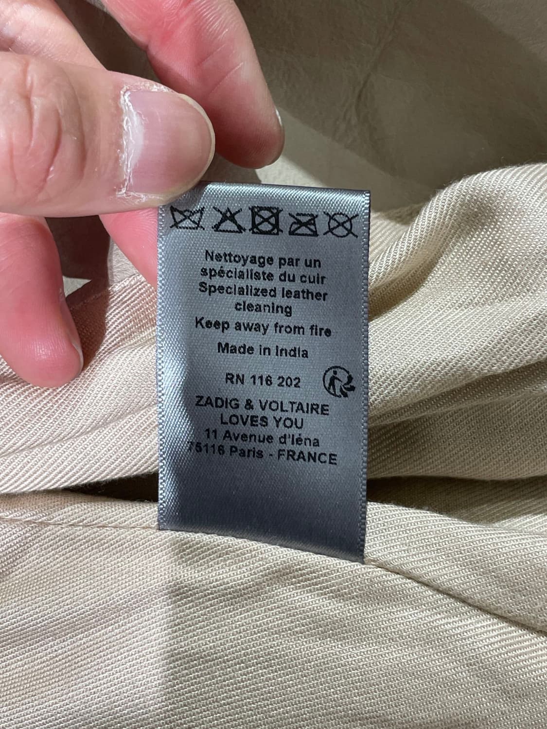 쟈딕 앤 볼테르 라이트 베이지 엘보패치 카우레더 코트 상품이미지9