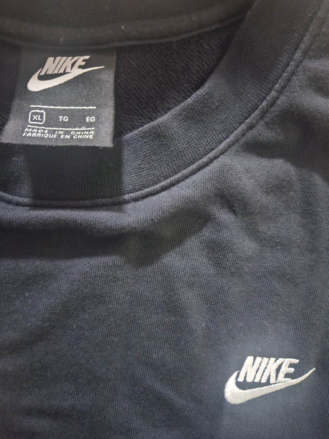 나이키 클럽 크루넥 맨투맨 블랙 (XL) 상품이미지3