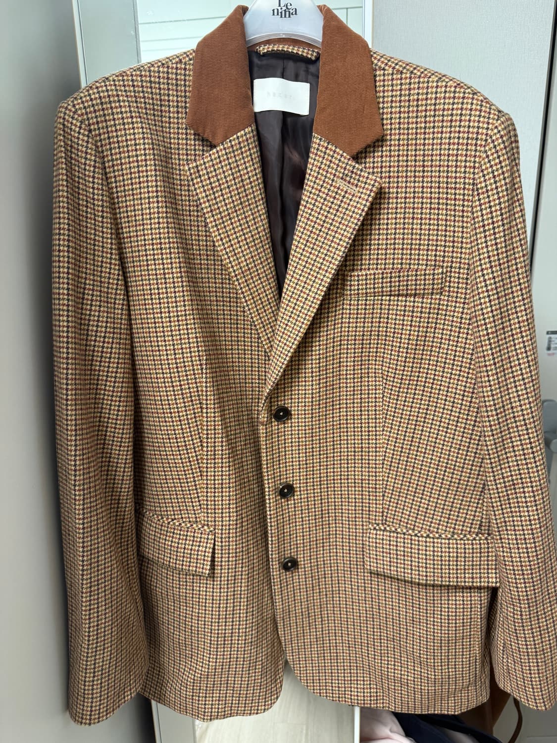 아쎄르 울체크자켓 더바넷 시엔느 리본빛 상품이미지4