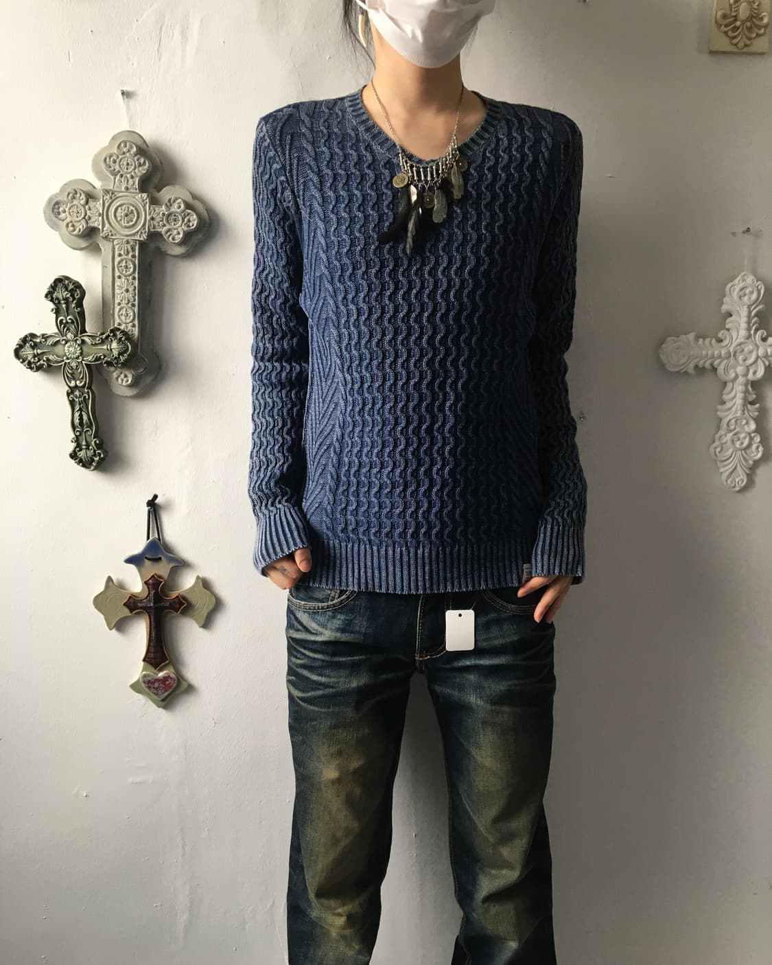 cable pattern knit 상품이미지1