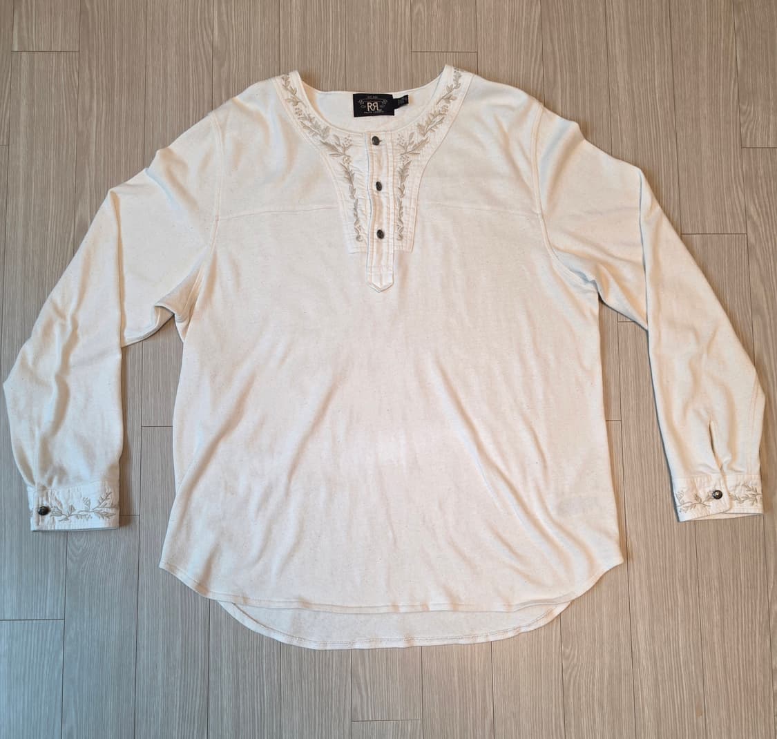 더블알엘 rrl 자수 웨스턴 콘초버튼 헨리넥 XL 상품이미지2