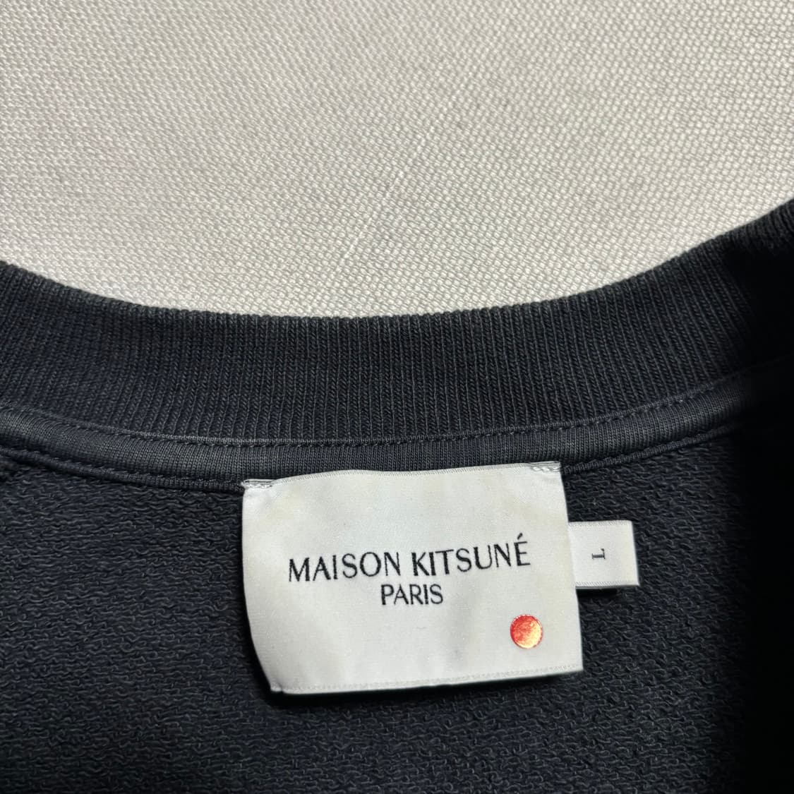 L 메종키츠네 더블 폭스 해드 패치 블랙 맨투맨 상품이미지4