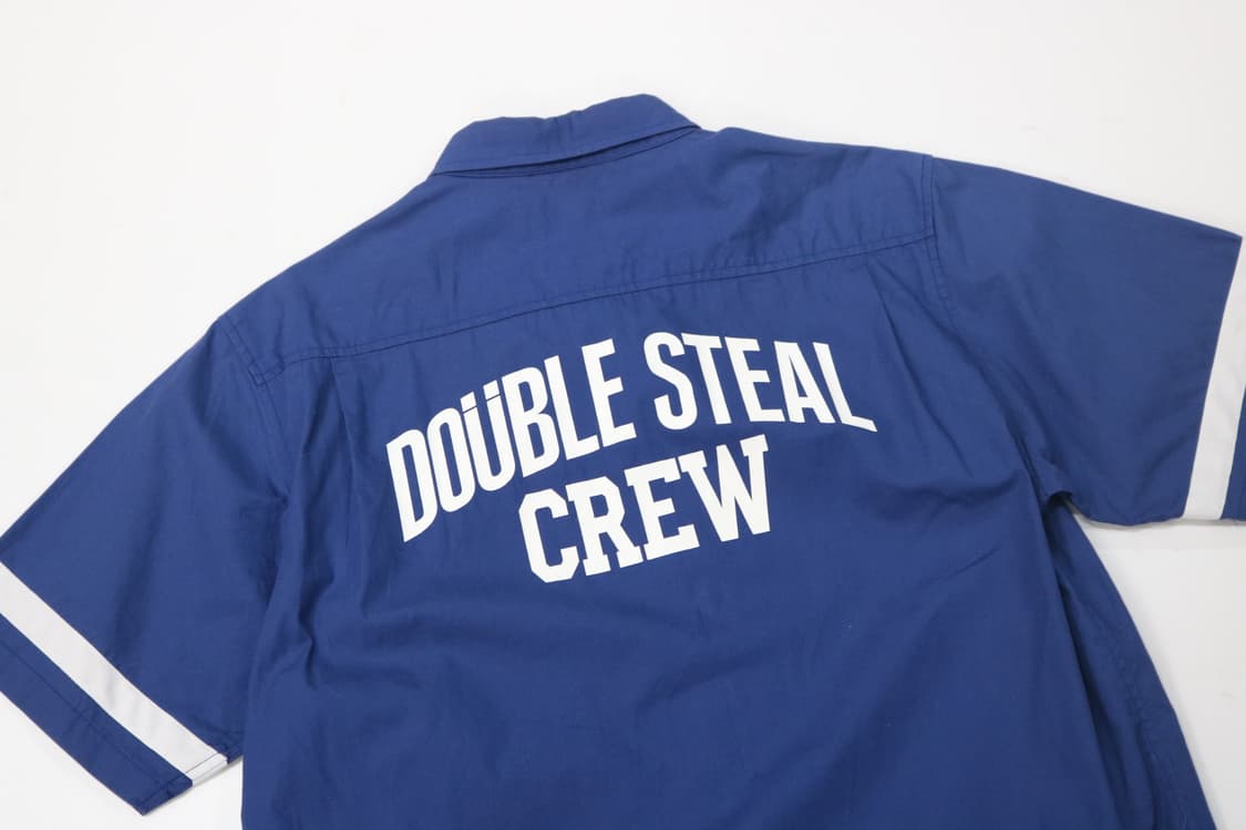 Double Steal 더블스틸 백로고 그래픽 블루 반팔 셔츠 (M) 상품이미지8