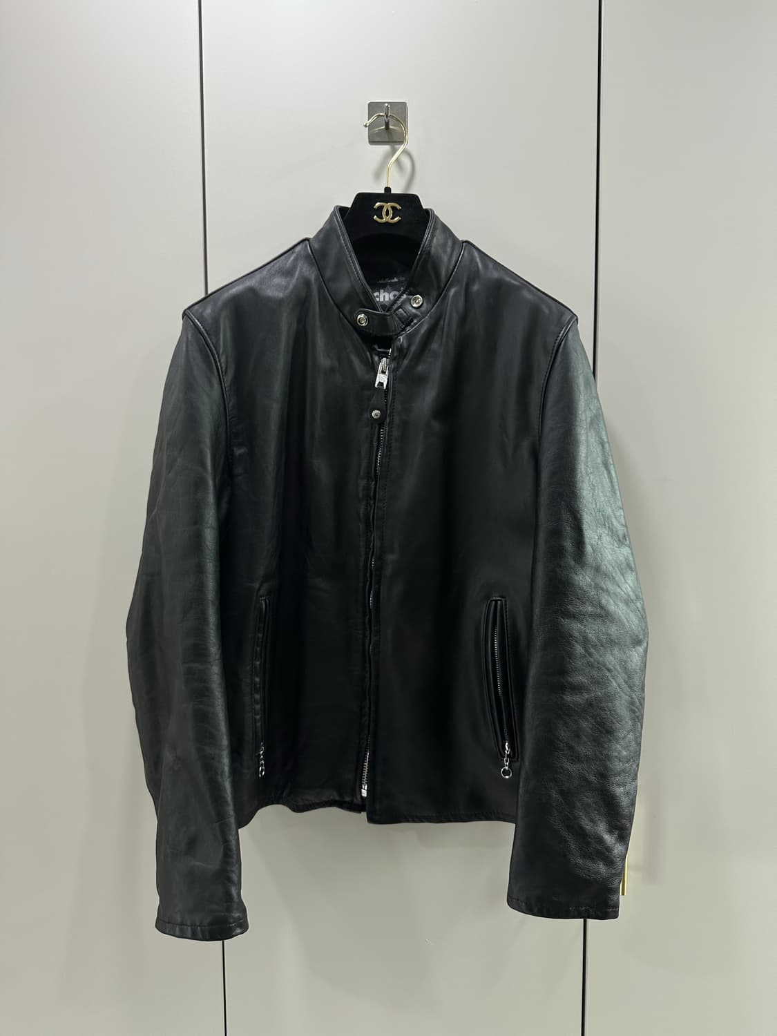 [L] 쇼트 654 카페레이서 카프스킨 싱글 레더 자켓 상품이미지2