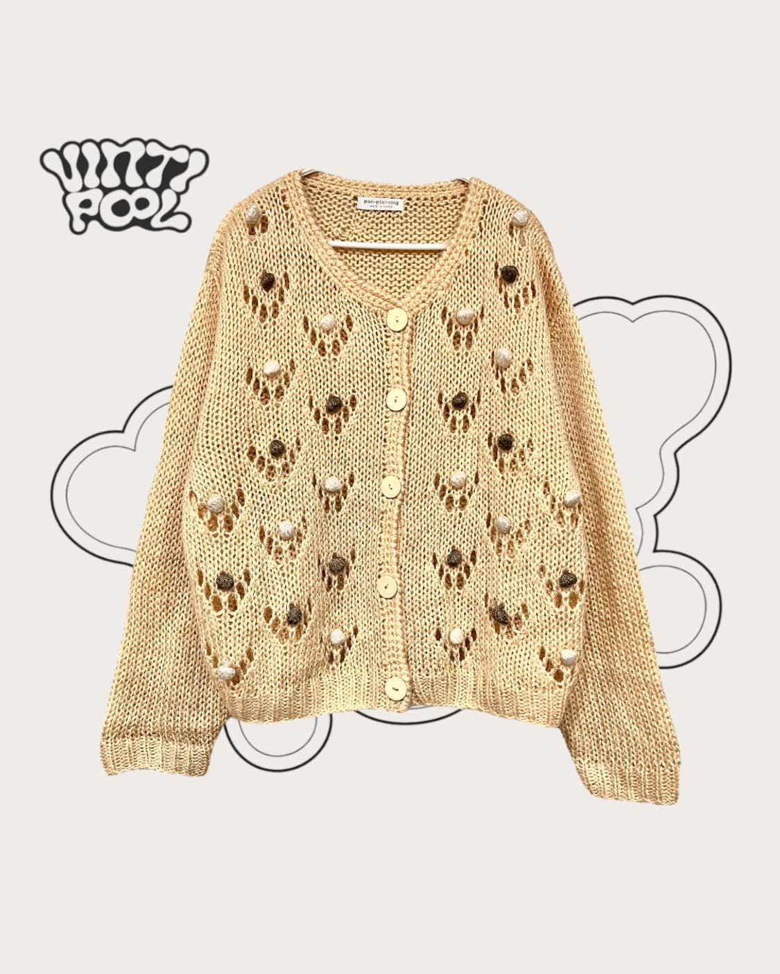 폼폼 브이넥 니트 가디건 옐로우 상품이미지1