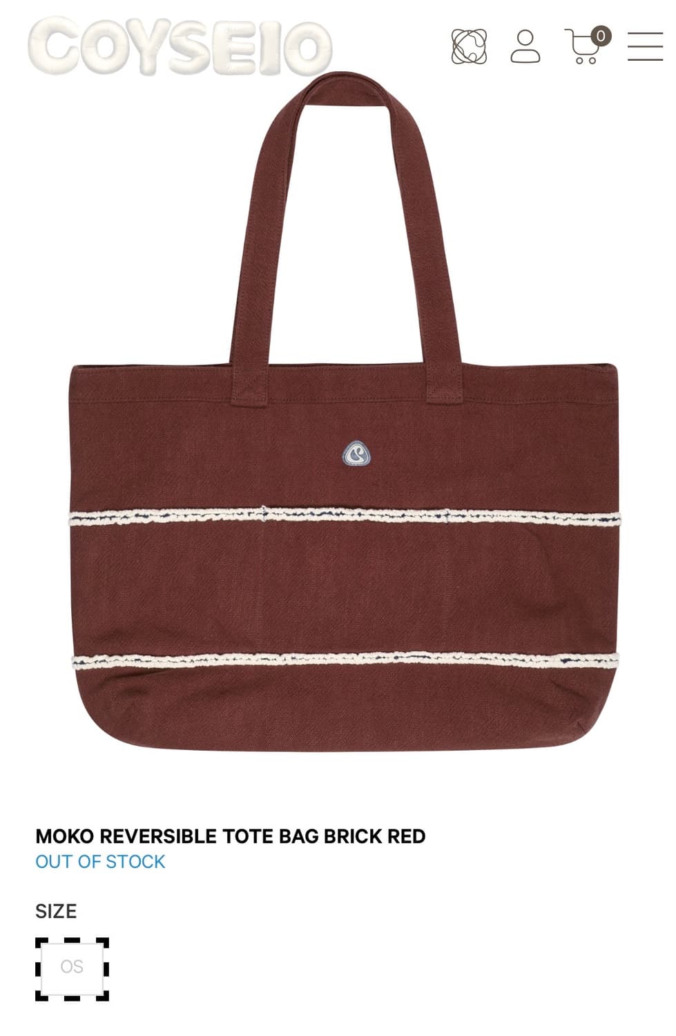 MOKO REVERSIBLE TOTE BAG BRICK RED 상품이미지1