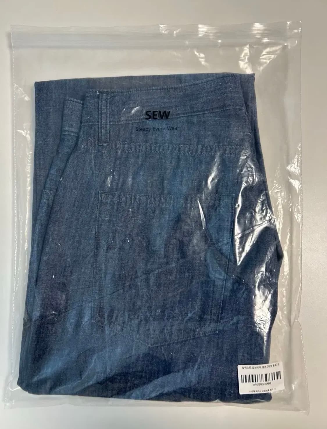 스테디에브리웨어 릴렉스드 샴브레이 팬츠(다크블루) 상품이미지7