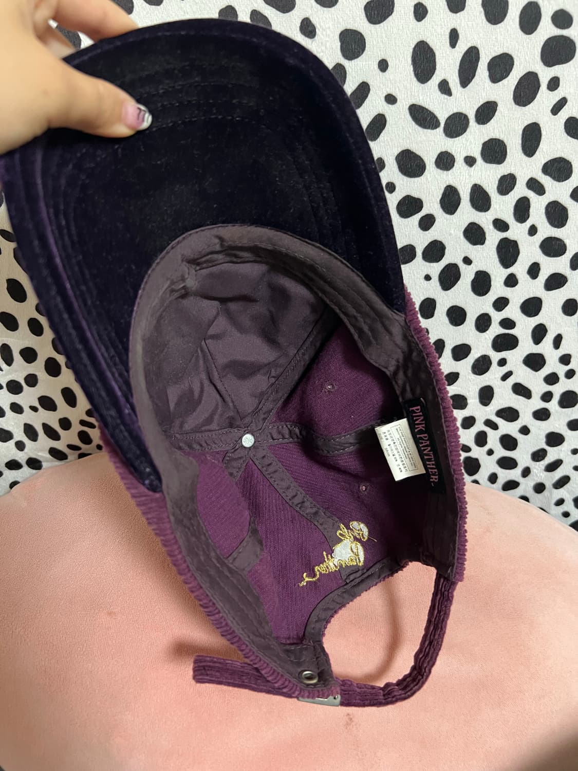 벨벳 퍼플 빈티지 와투케 2000s 갸루 캡 모자  상품이미지3