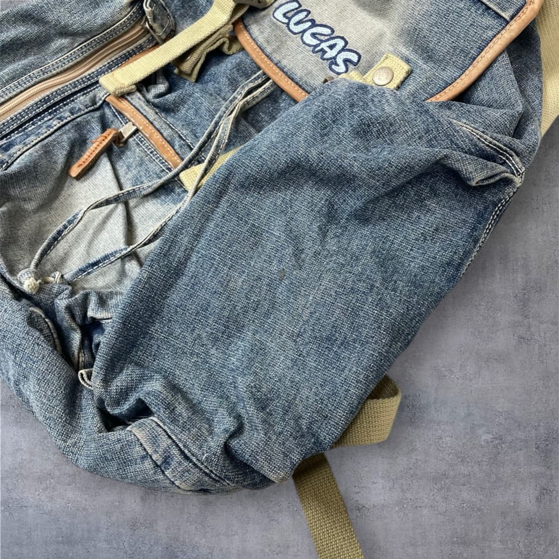 루카스 Lucas 데님 멀티포켓 빈티지 백팩 상품이미지5