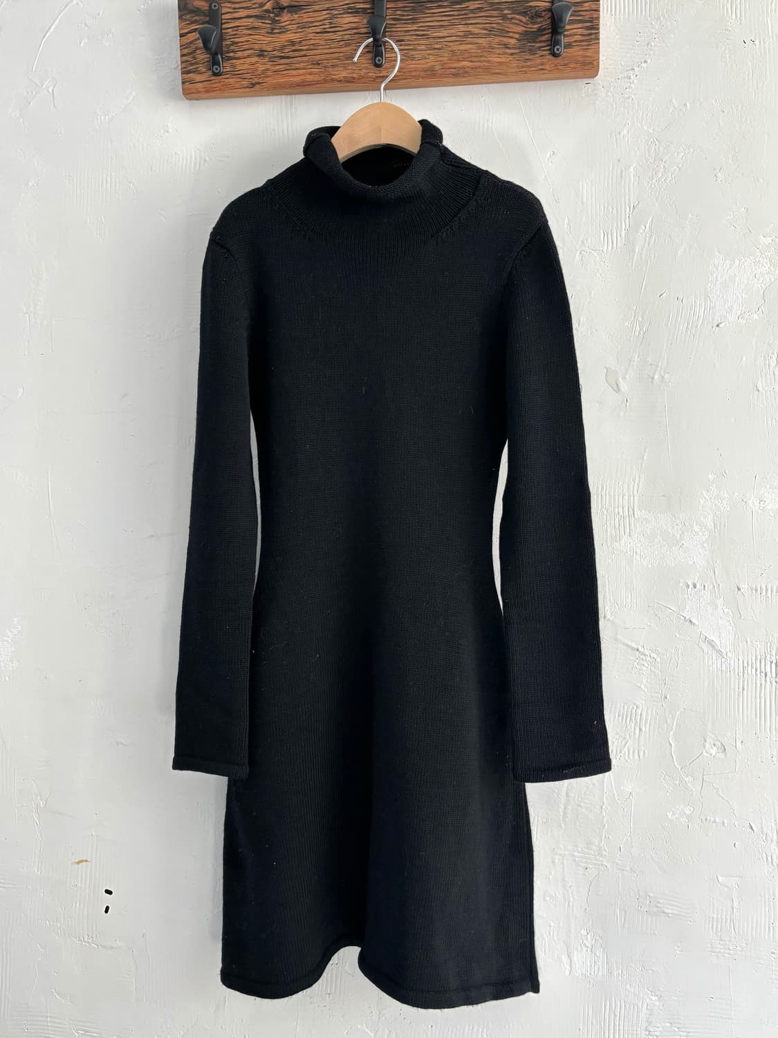 Y’s 요지야마모토 블랙 모크넥 울 롱 원피스 상품이미지5