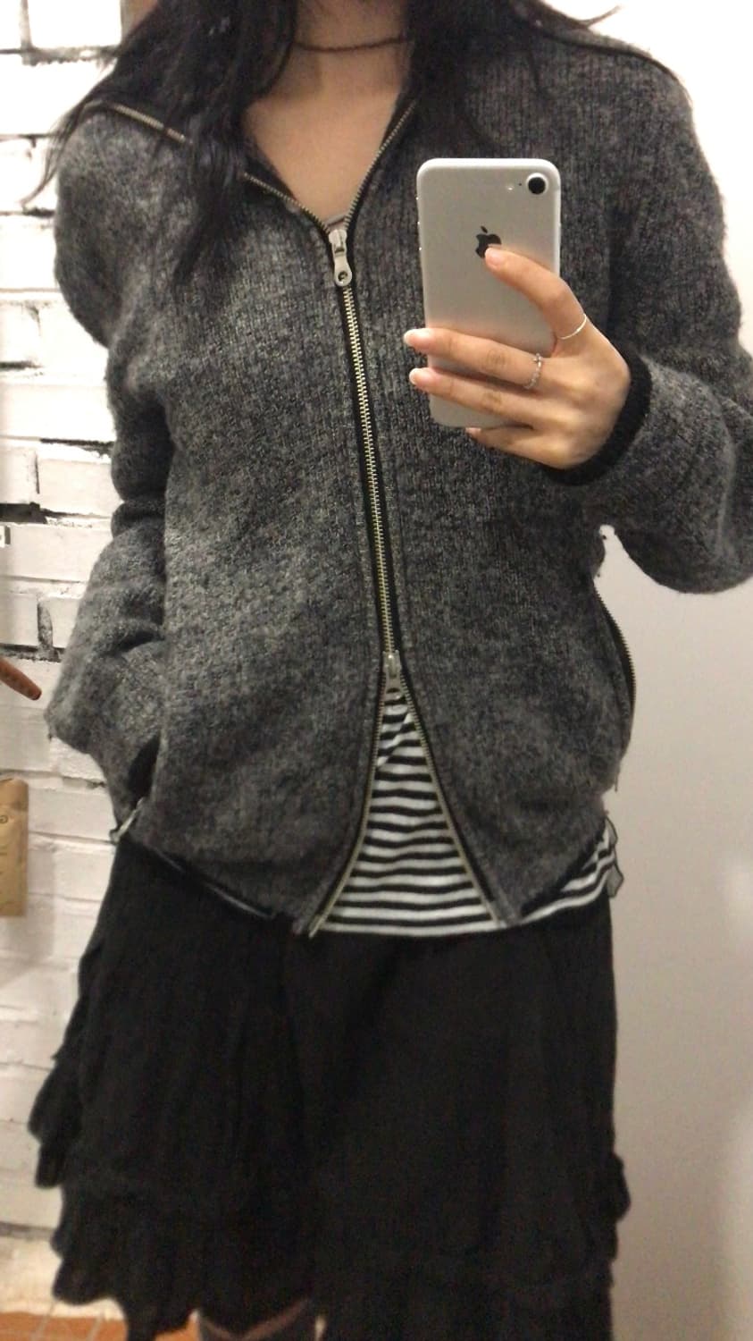 차콜 후드니트집업 상품이미지1